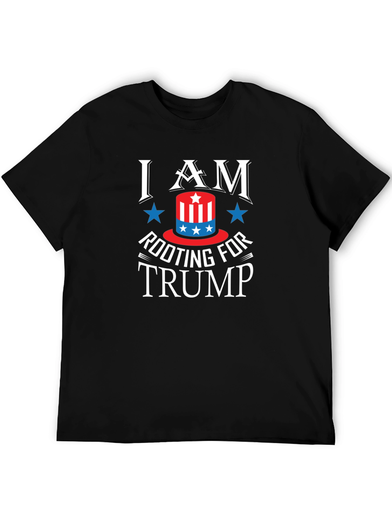Black I Am Rooting For Trump Patriotic Graphic Tee view 5