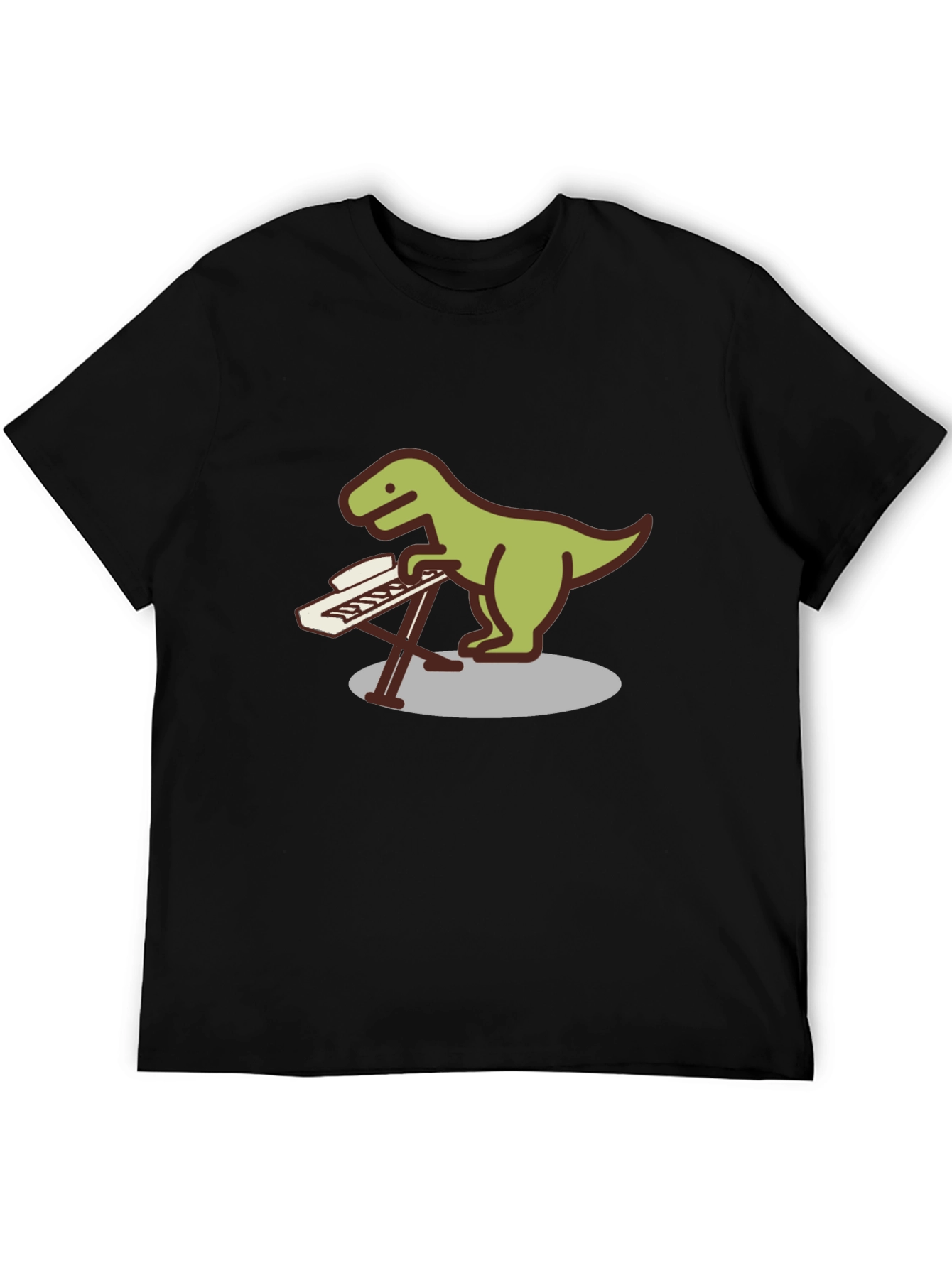Black Dino Keyboardist Graphic Tee view 5