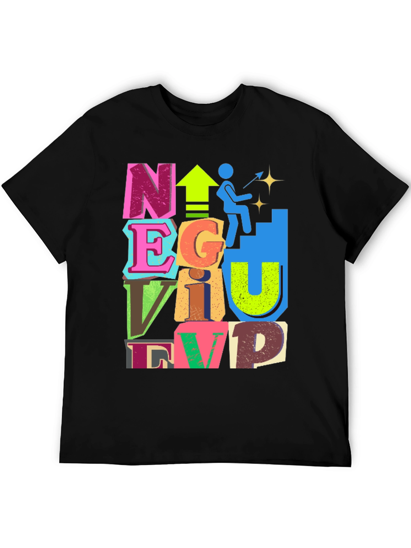 Black Motivational Graphic Tee - Climb to the Top! view 5