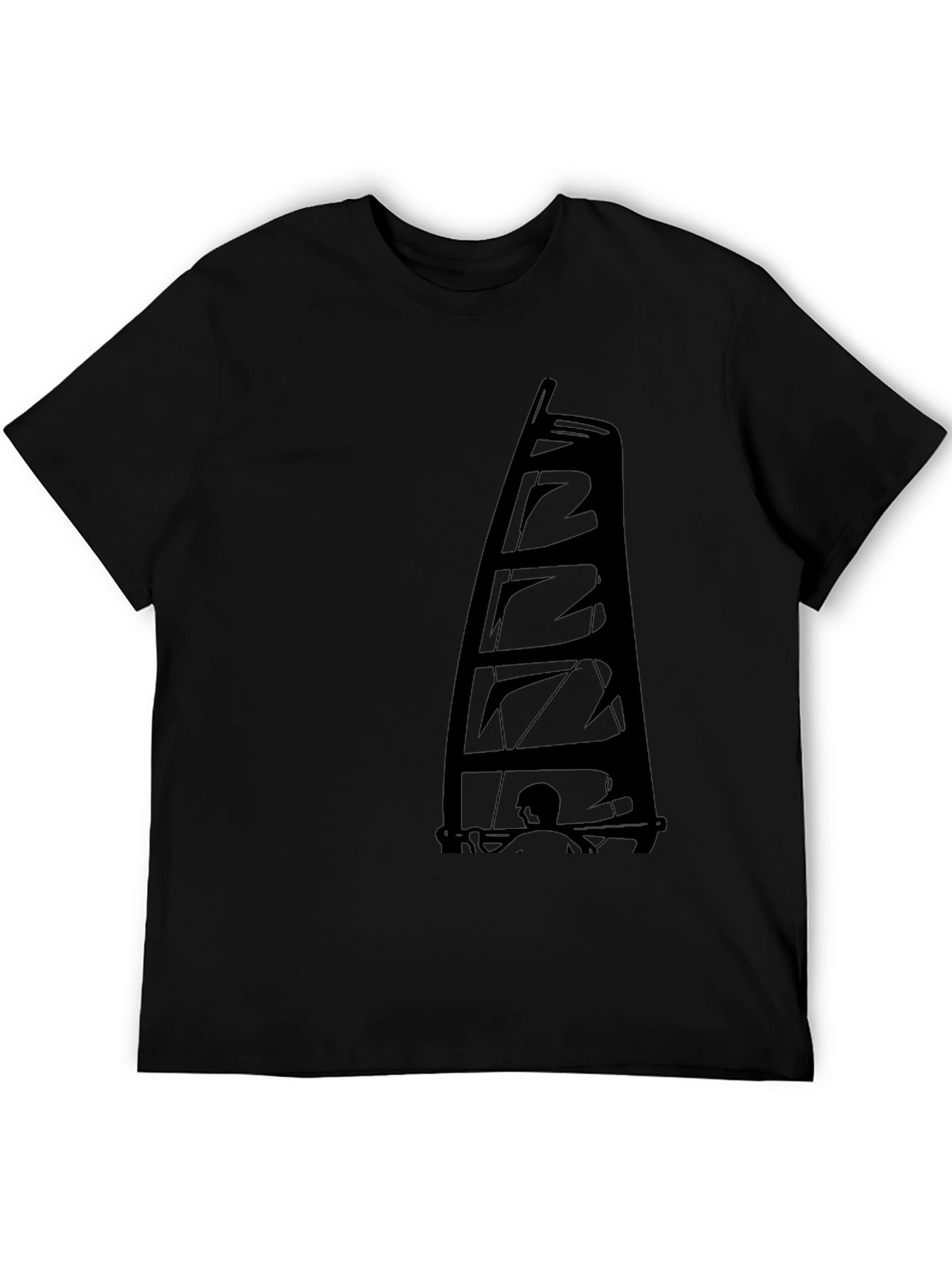 Black Sailing Graphic Tee - Black Crew Neck T-Shirt view 5