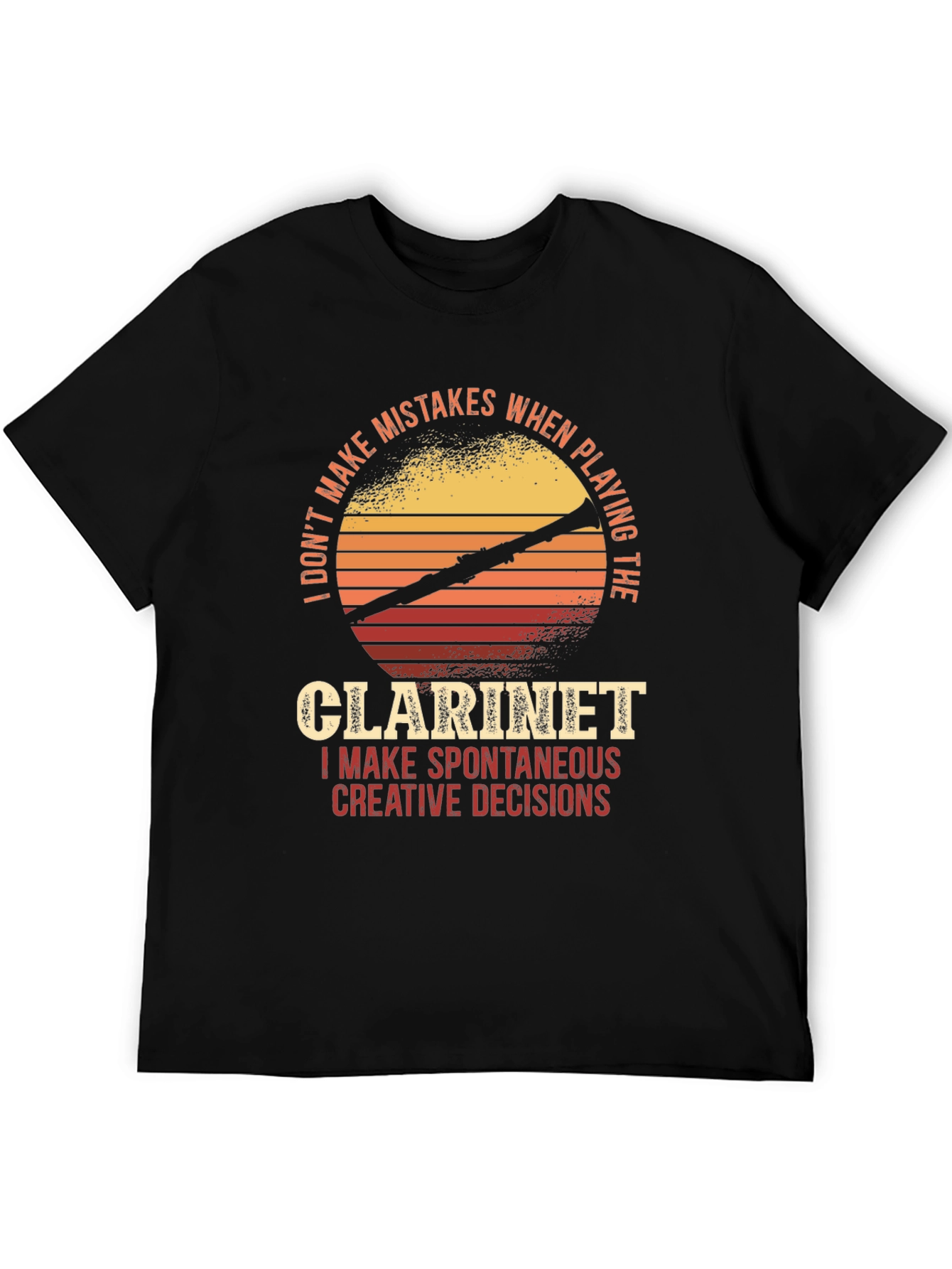 Black Clarinet Player T-Shirt - Spontaneous Creative Decisions view 5