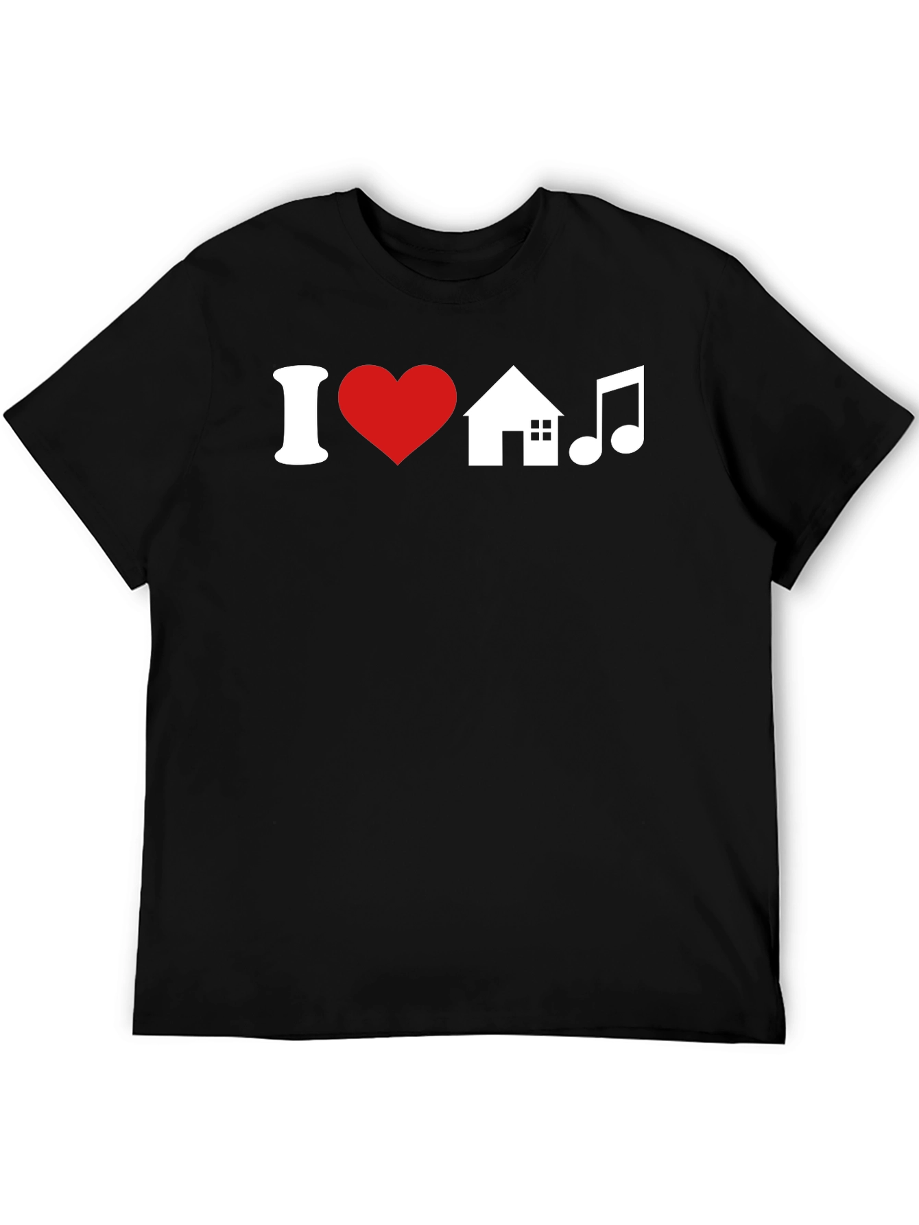 Black I Love House Music T-Shirt view 5