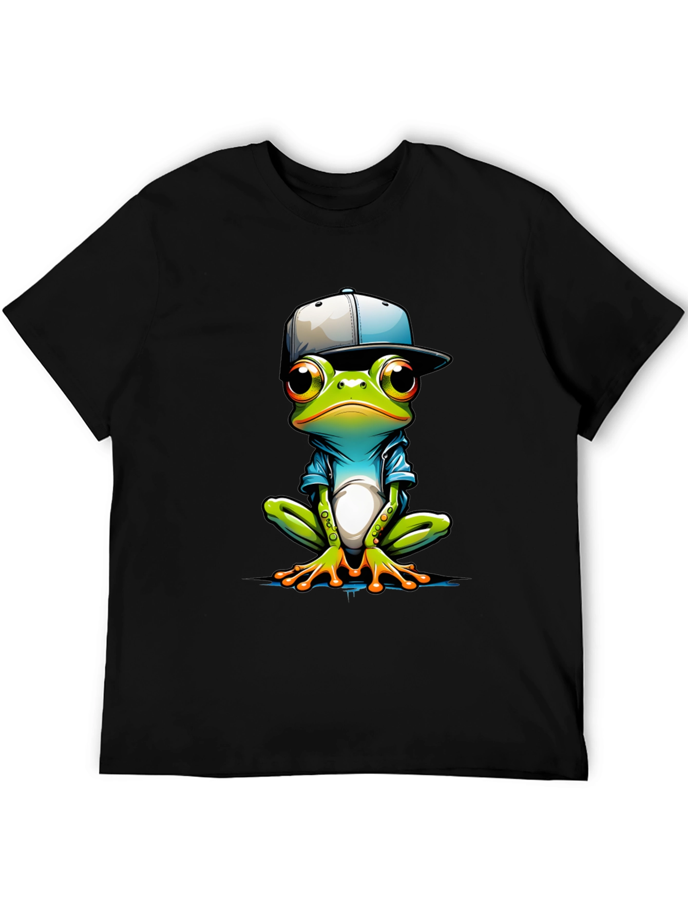 Black Cool Frog Graphic Tee - Trendy Animal Print T-Shirt view 5