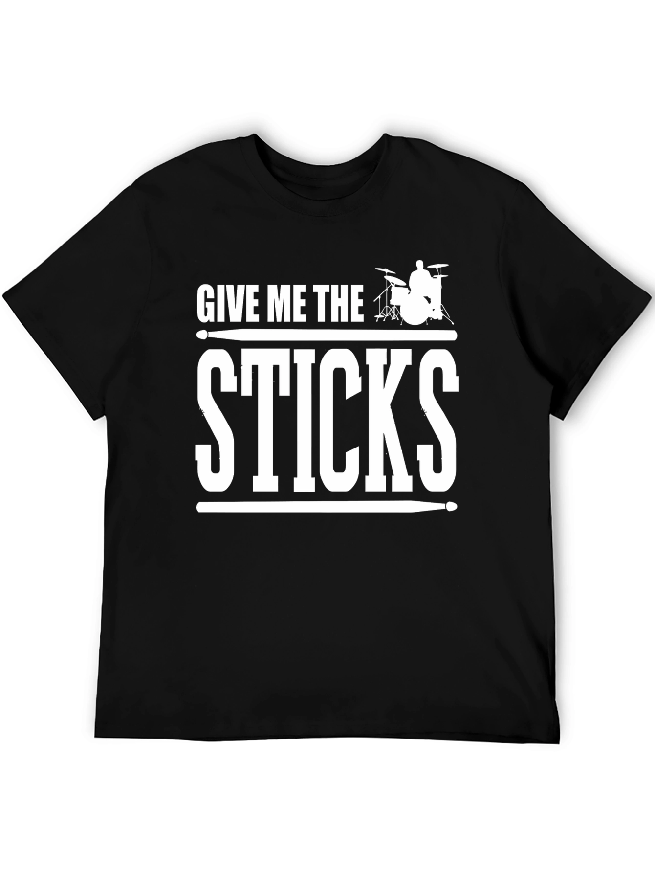 Black Give Me The Sticks Graphic T-Shirt - Drummer Tee view 5