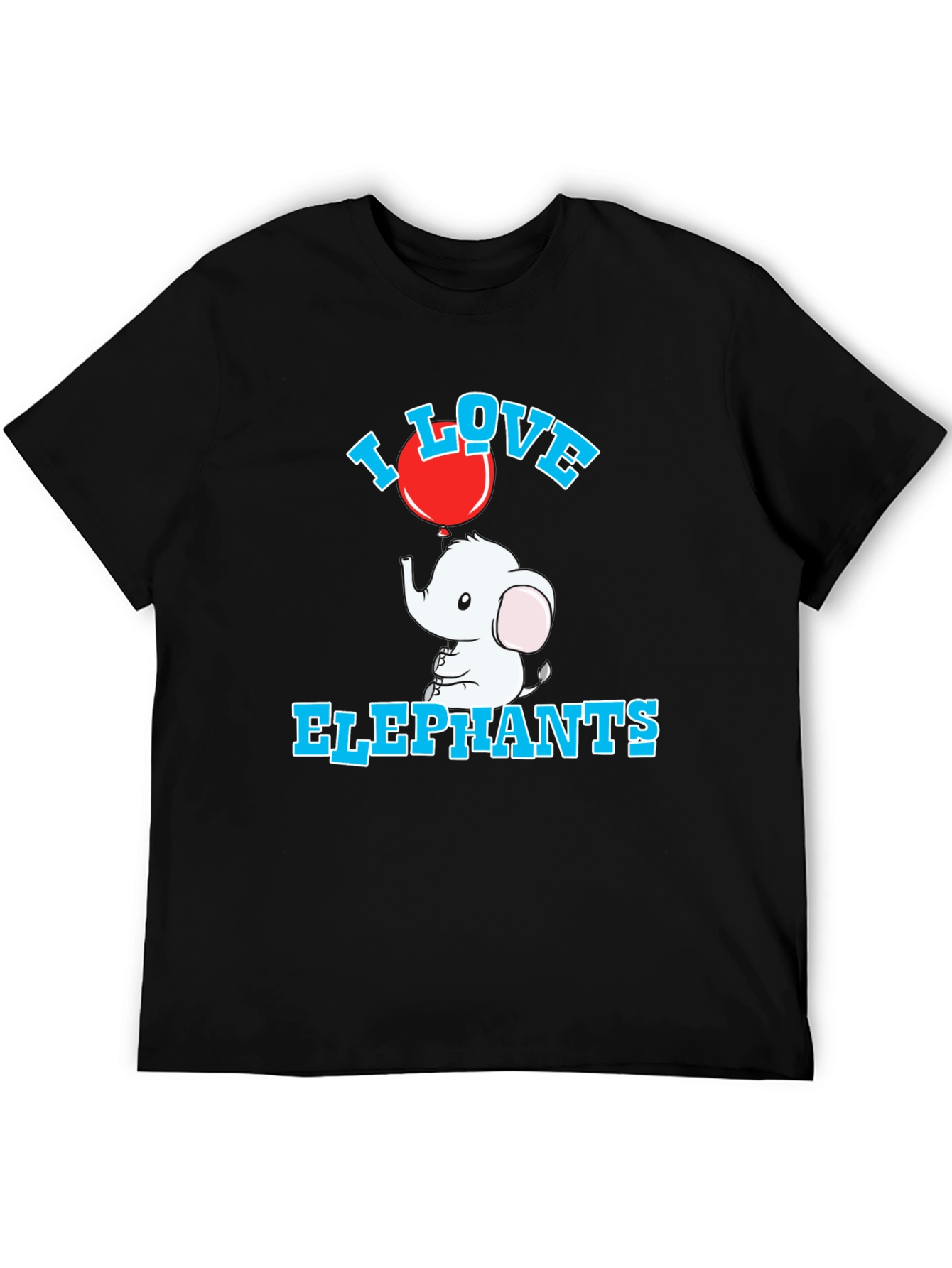 Black I Love Elephants Black Graphic Tee view 5