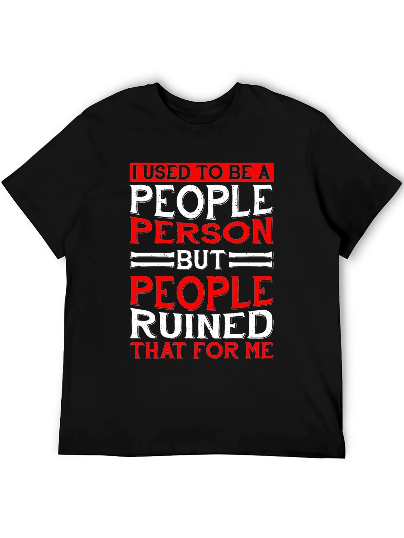 Black I Used To Be A People Person Graphic T-Shirt view 5