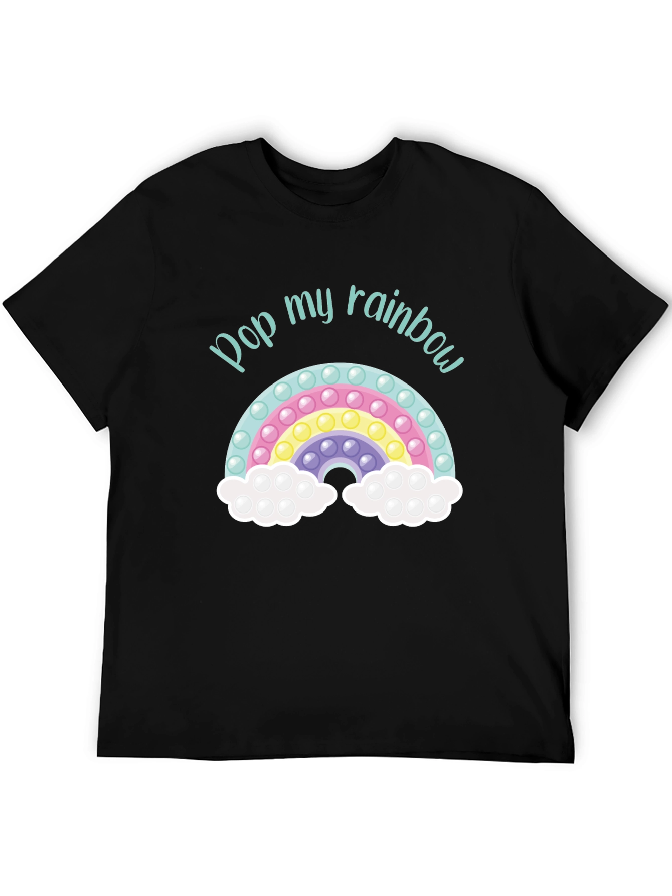 Black Pop My Rainbow Bubble T-Shirt - Novelty Design view 5