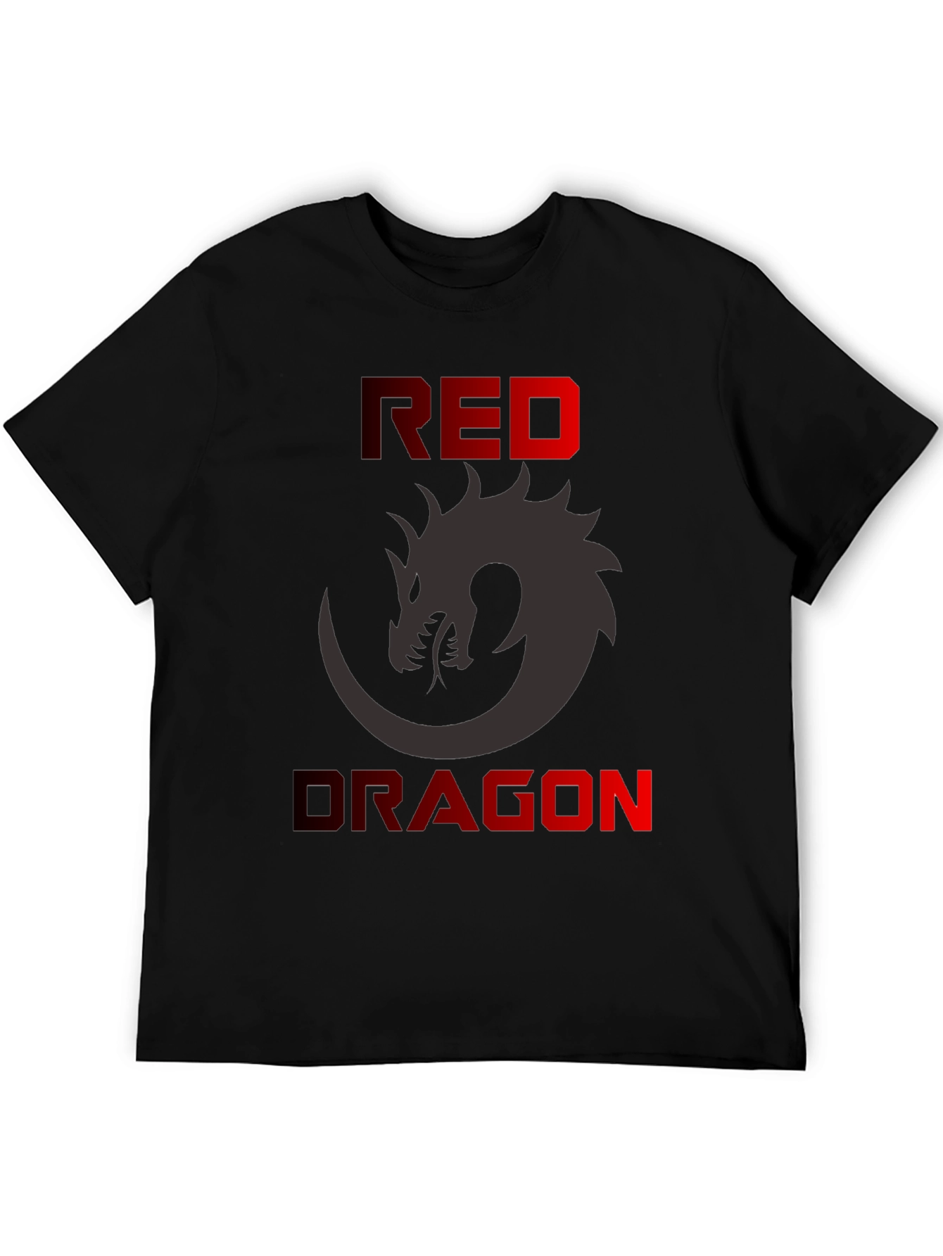 Black Red Dragon Graphic T-Shirt - Men's Black Tee view 5