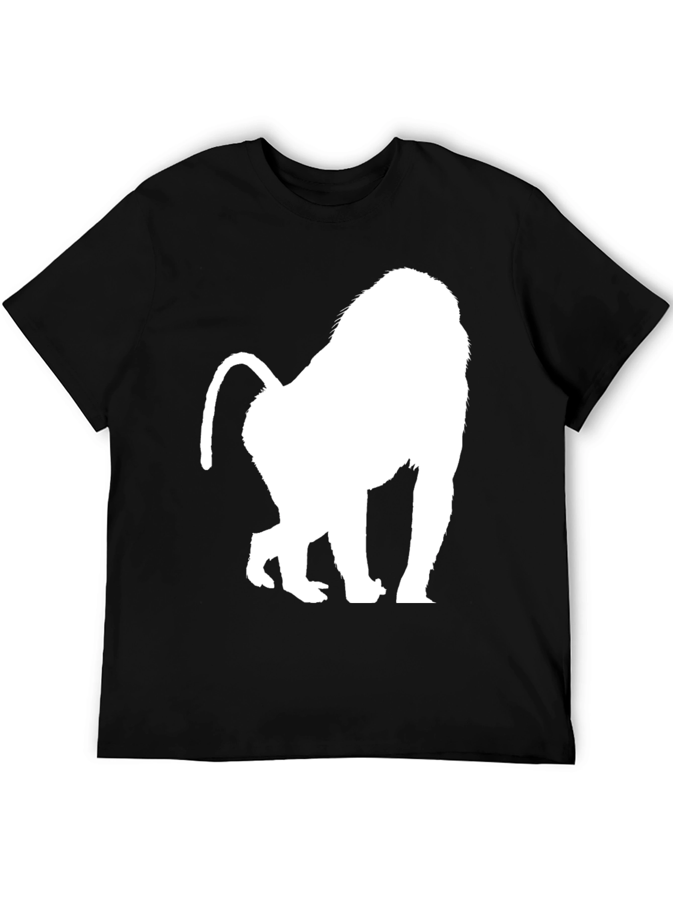 Black Baboon Silhouette Graphic Tee - Black Cotton Blend view 5
