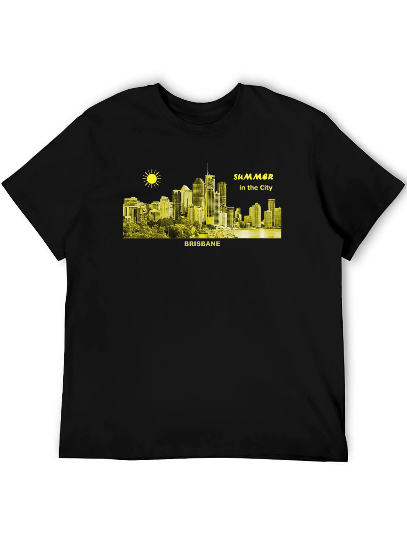 Black Brisbane Summer City T-Shirt view 5