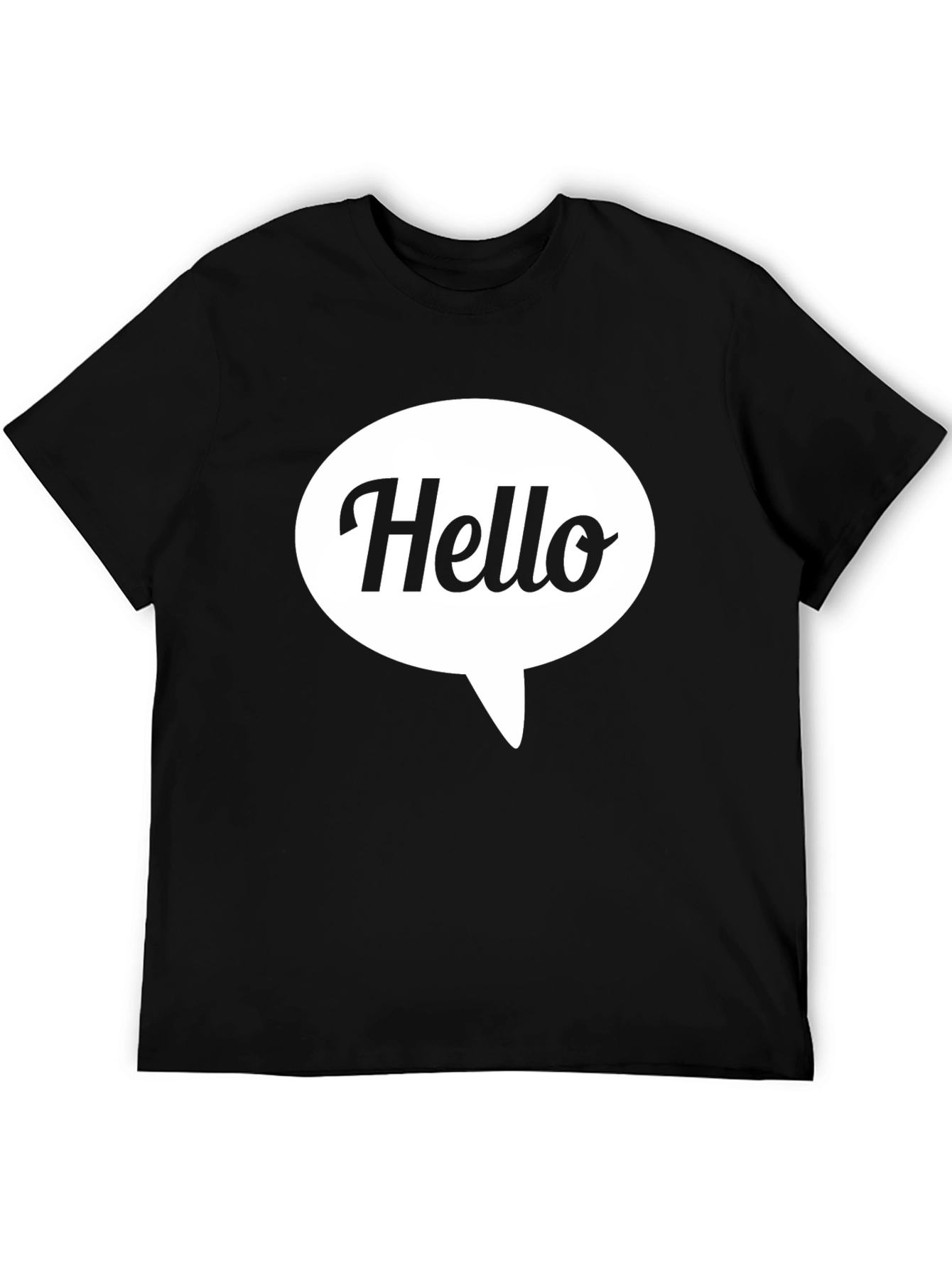 Black Hello Speech Bubble Graphic Tee - Casual Comfort view 5