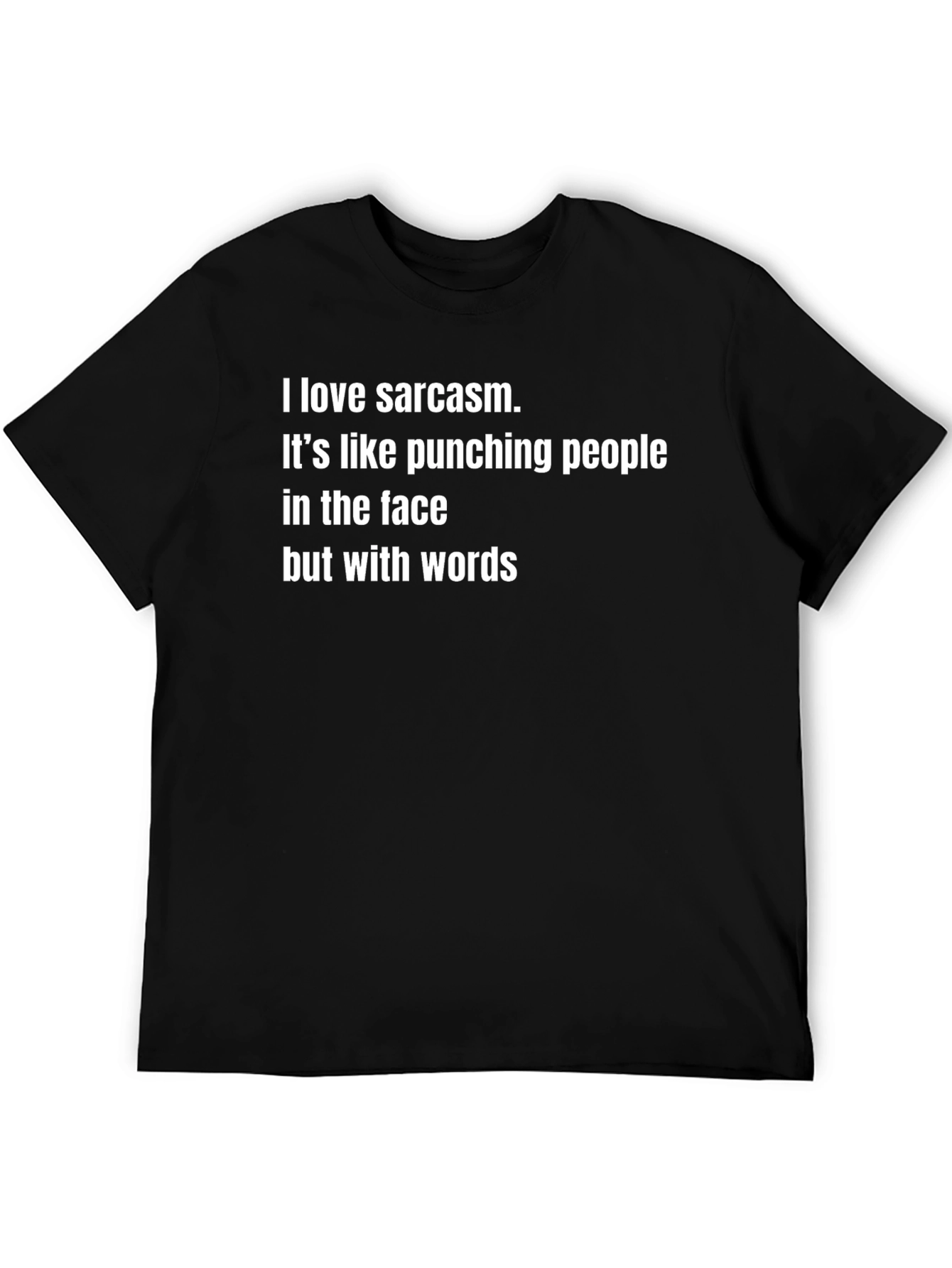 Black Sarcastic Humor T-Shirt: Punching People with Words Tee view 5