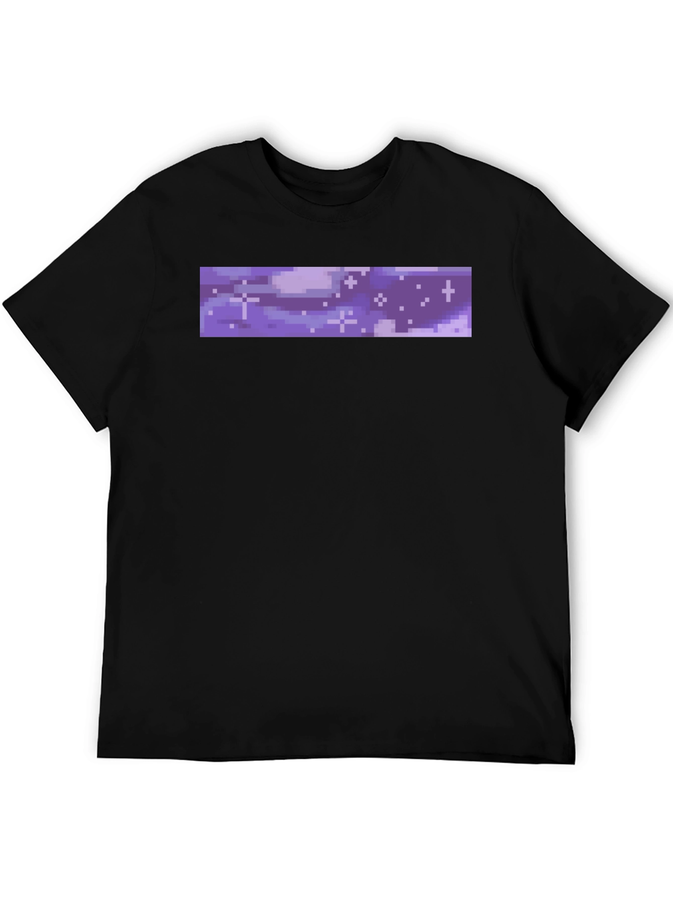 Black Pixel Galaxy Tee - Black Cotton Crew Neck view 5