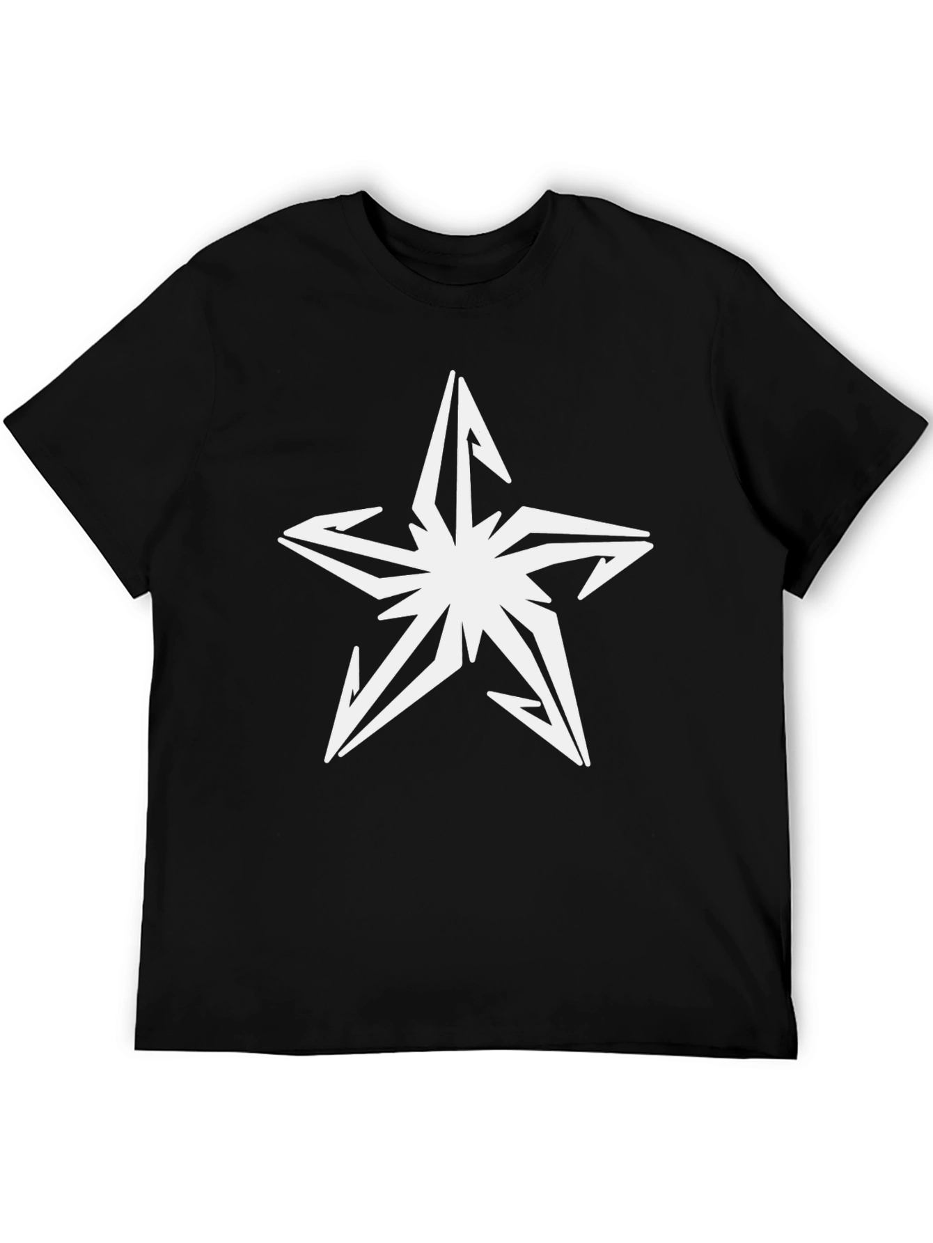 Black Black T-Shirt with White Star Graphic view 5