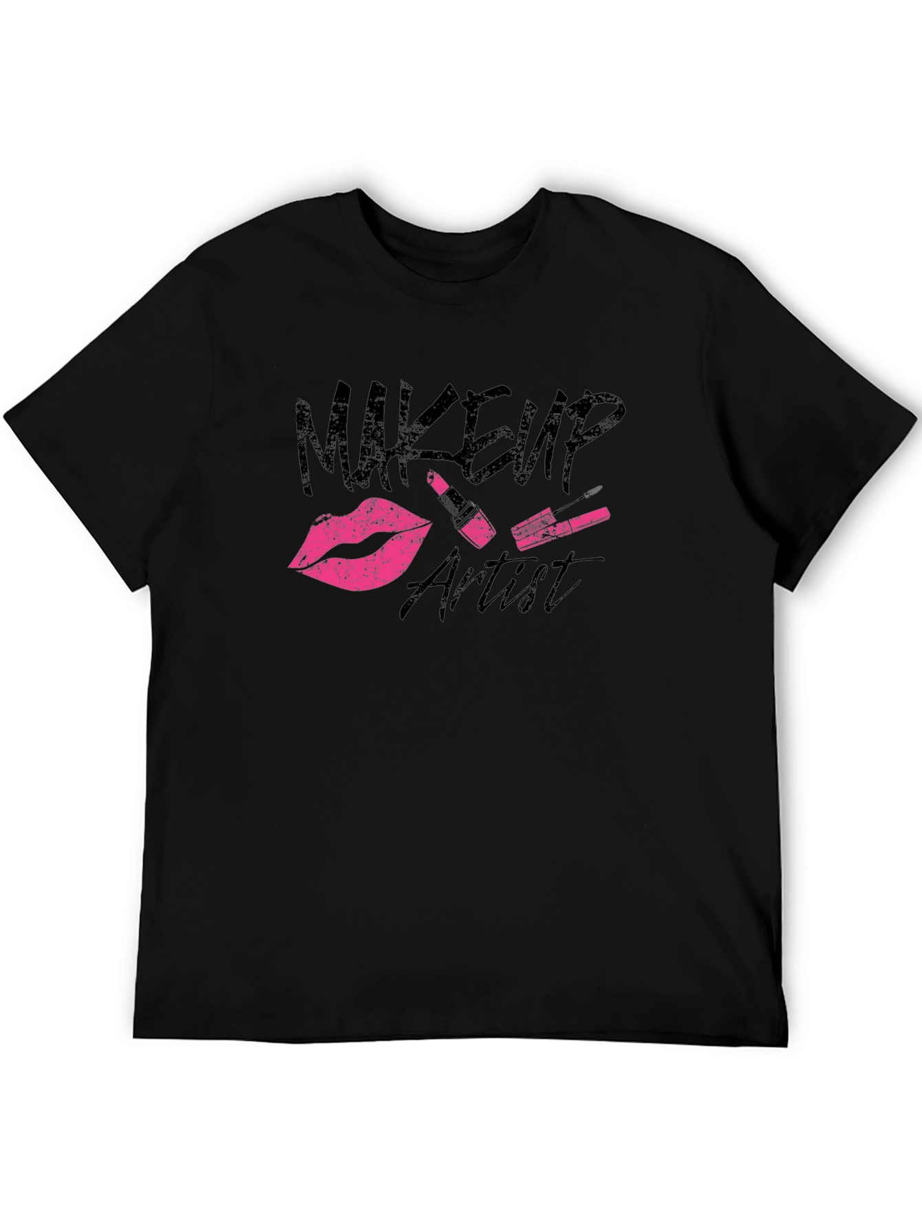 Black Makeup Artist Graphic T-Shirt - Black view 5