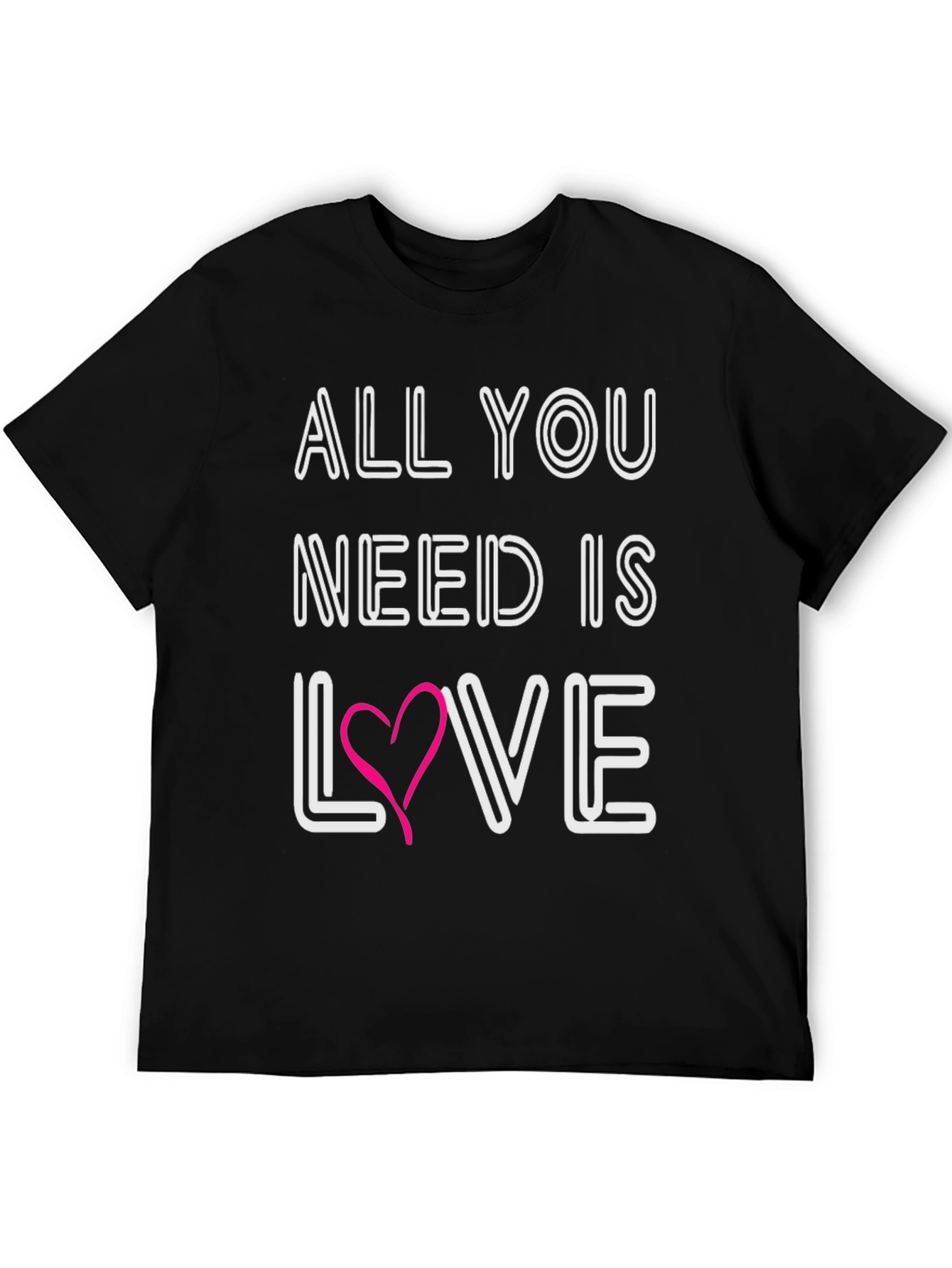 Black All You Need Is Love T-Shirt view 5
