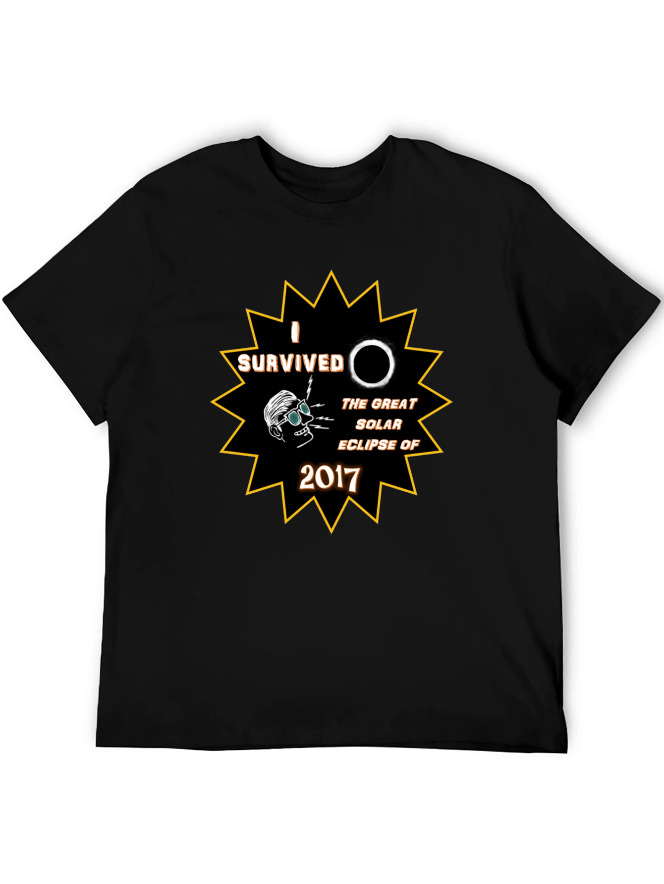 Black I Survived The Great Solar Eclipse 2017 T-Shirt view 5
