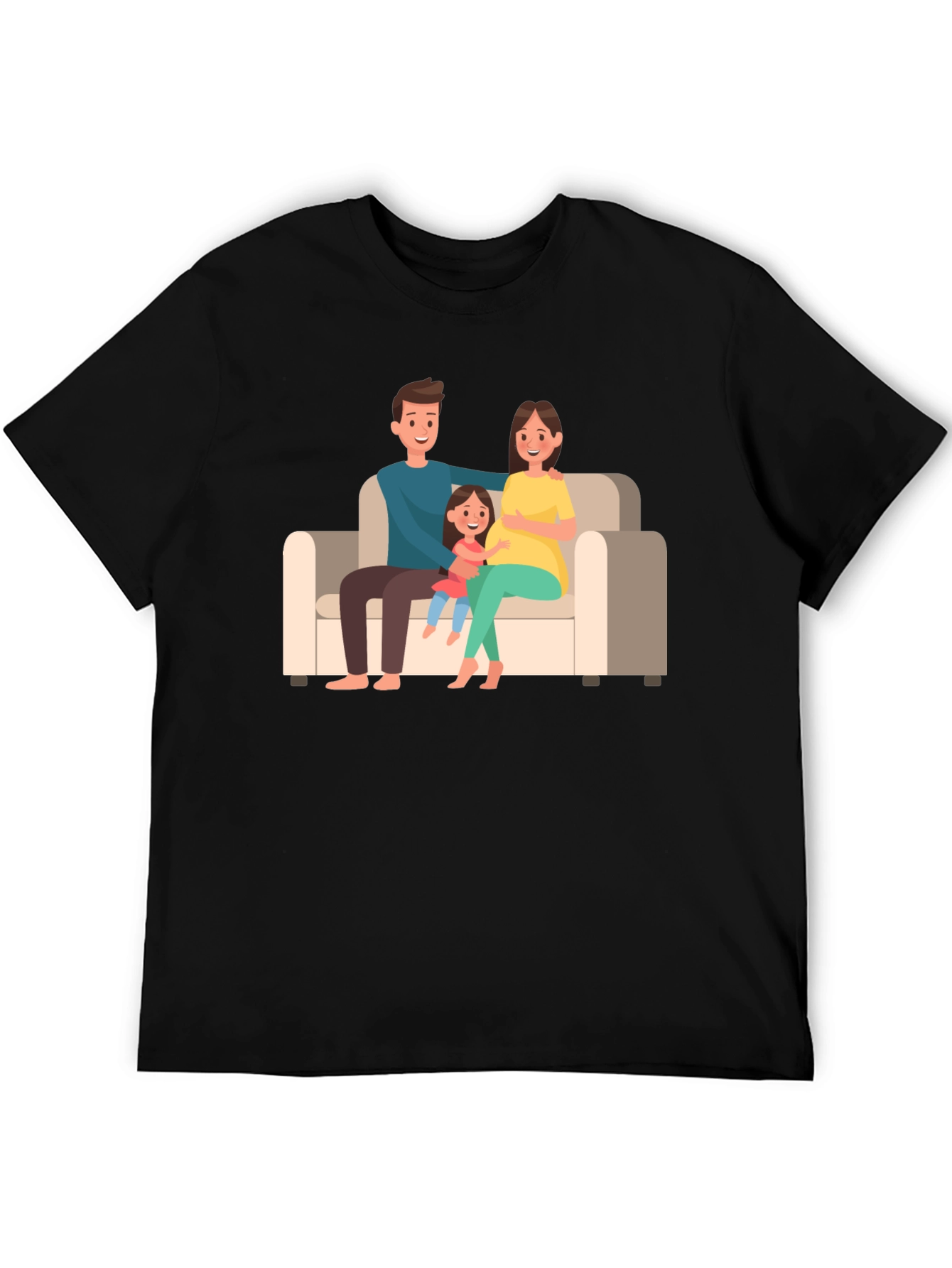 Black Family Portrait Graphic Tee - Black Cotton Comfort view 5