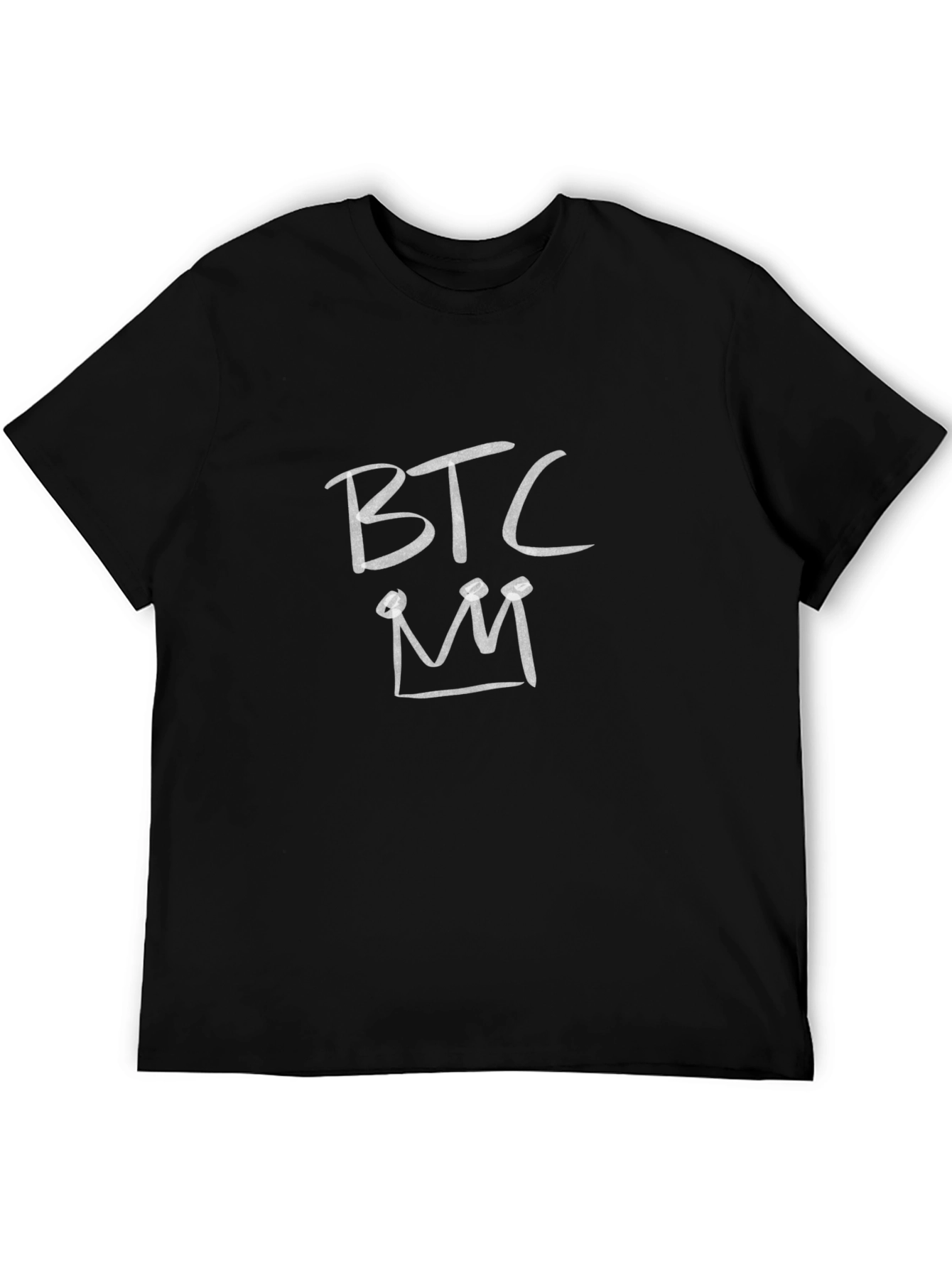 Black BTC King Black T-Shirt - Crypto Bitcoin Design view 5