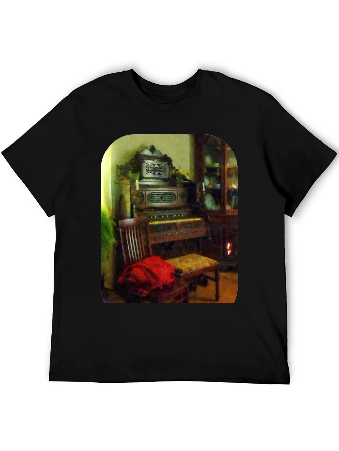 Black Vintage Organ T-Shirt view 5