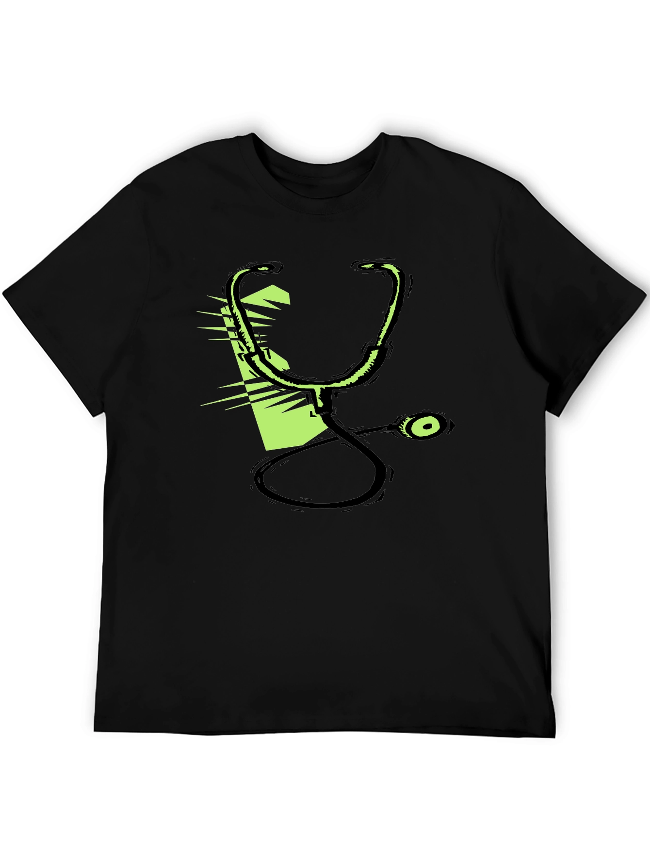 Black Stethoscope Graphic Black T-Shirt view 5