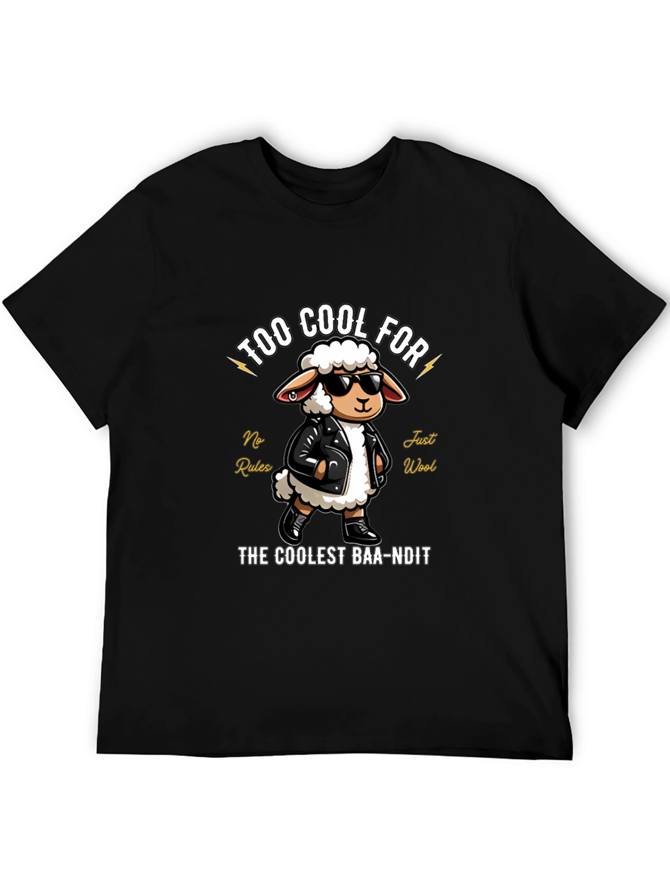 Black Coolest Baa-ndit T-Shirt view 5