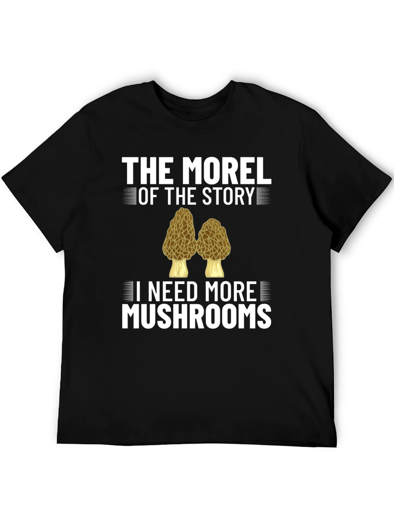 Black Morel of the Story Funny Mushroom T-Shirt view 5
