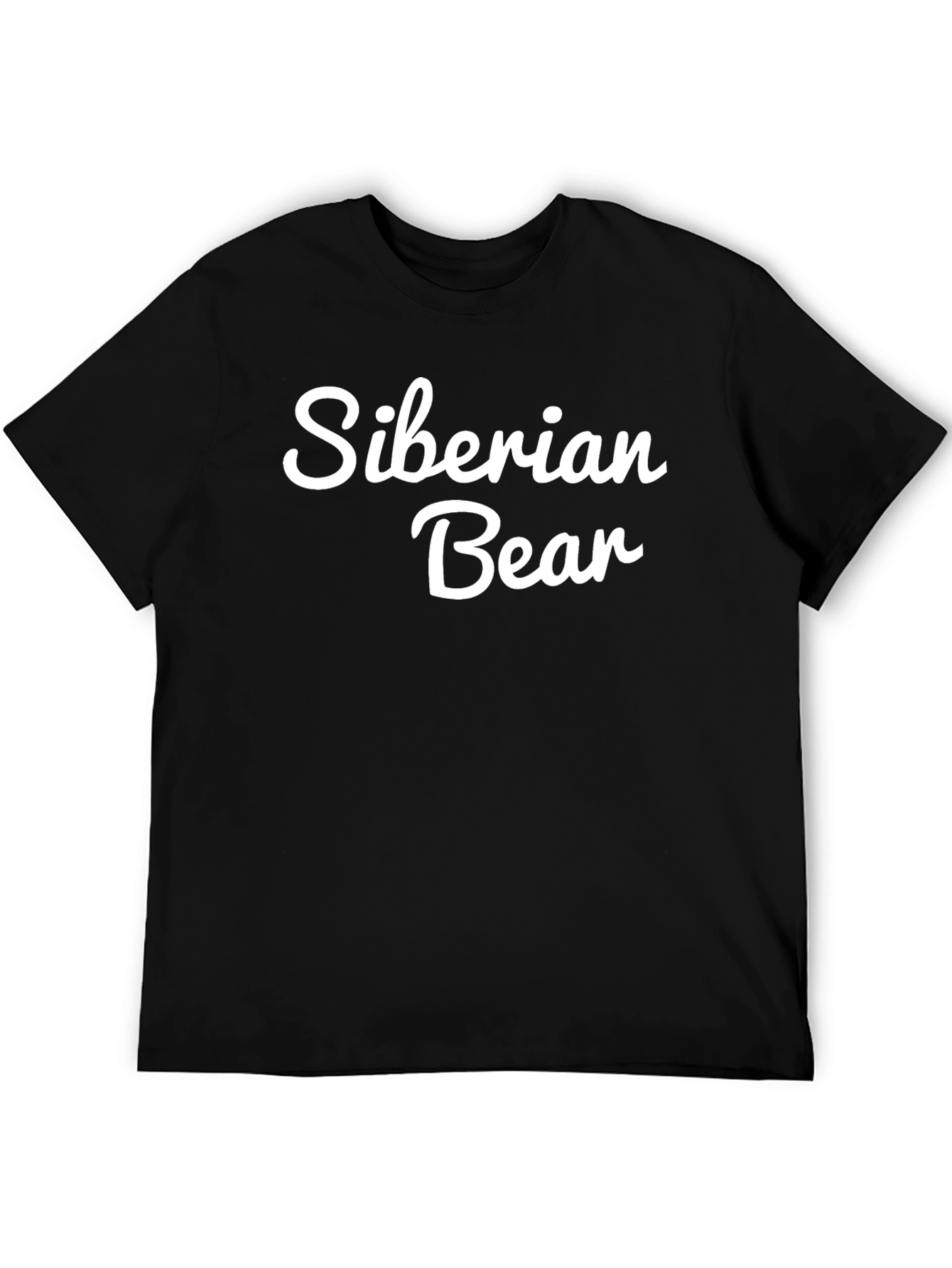 Black Siberian Bear Graphic Tee - Black Cotton T-Shirt view 5