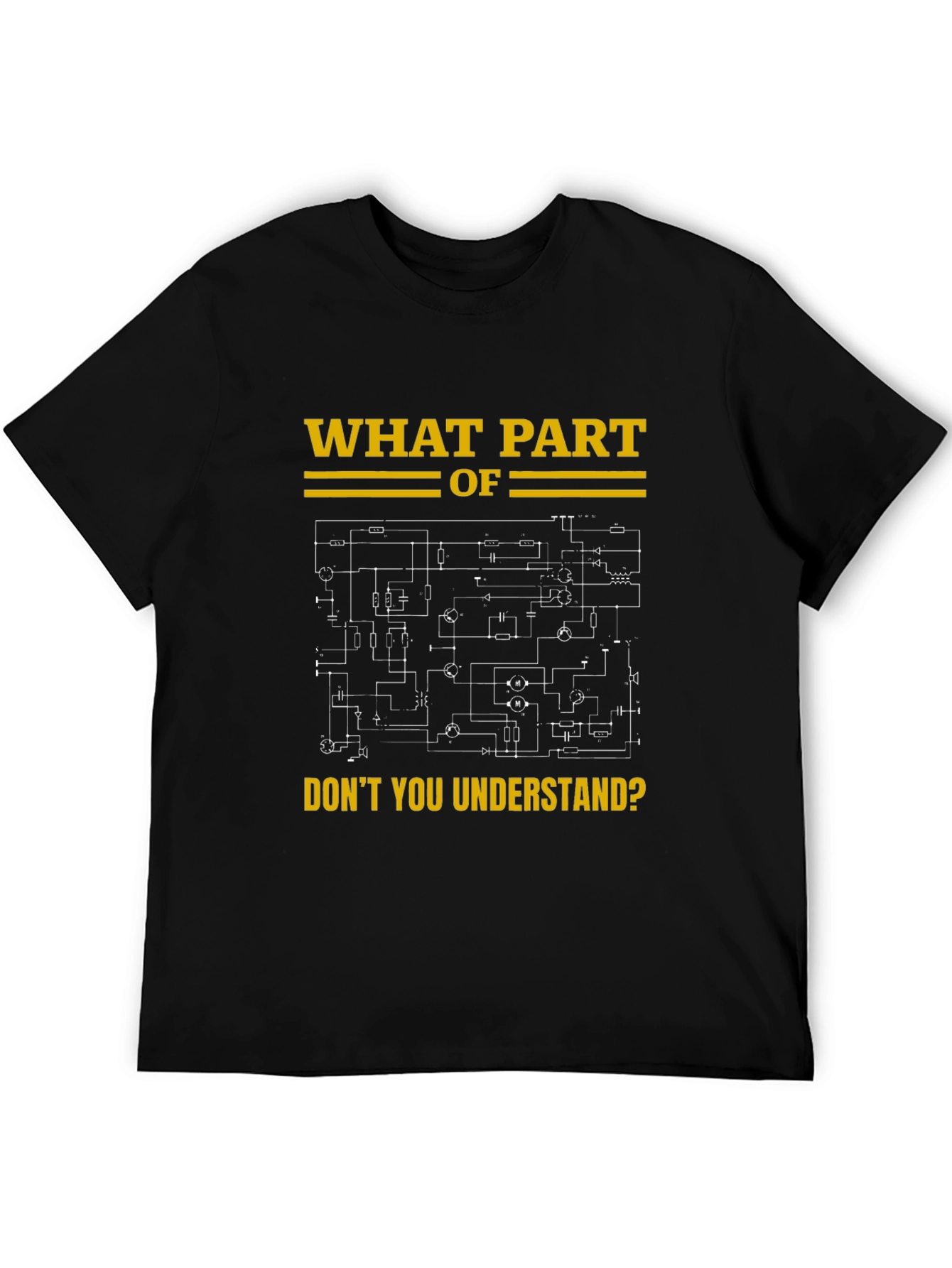 Black Engineer Circuit Diagram T-Shirt - Funny Tech Tee view 5