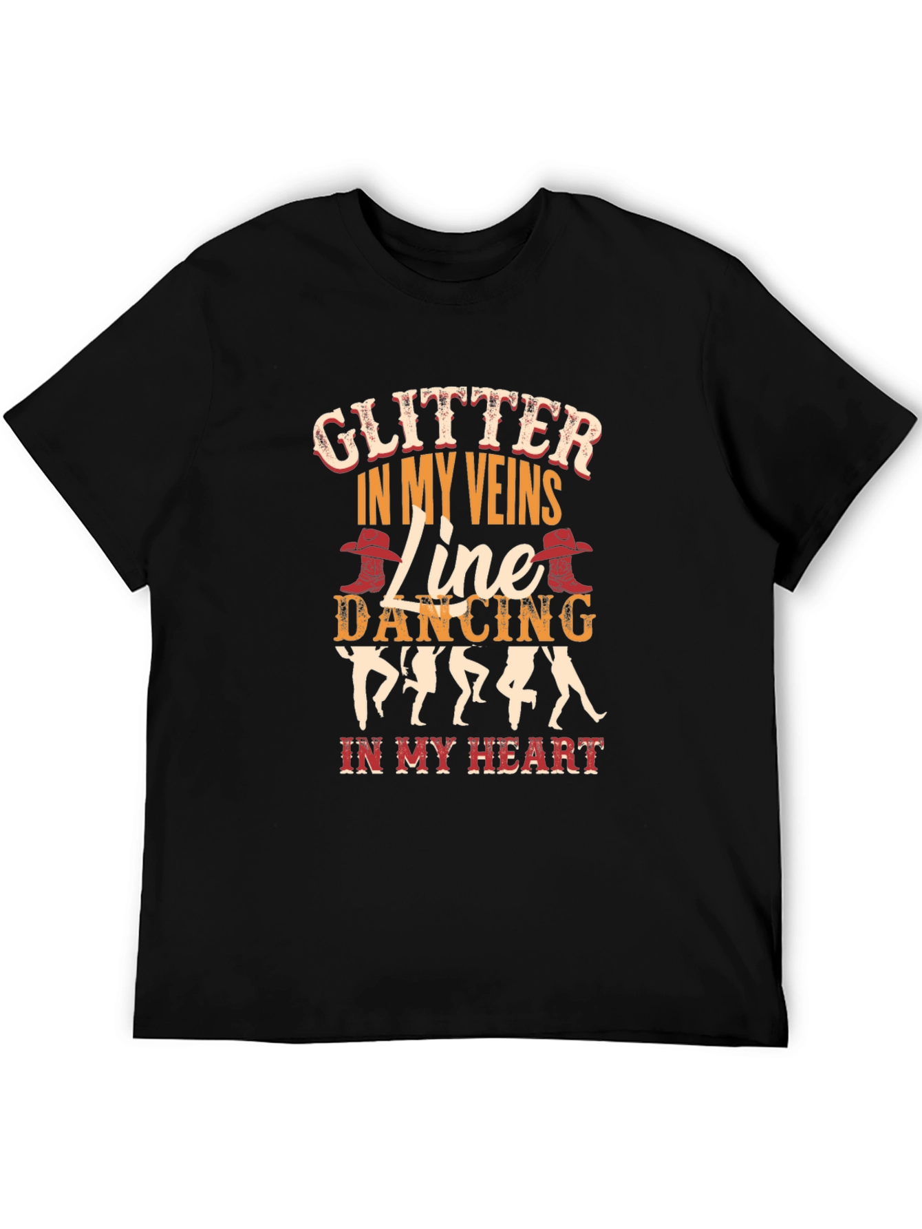 Black Glitter in My Veins Line Dancing T-Shirt view 5