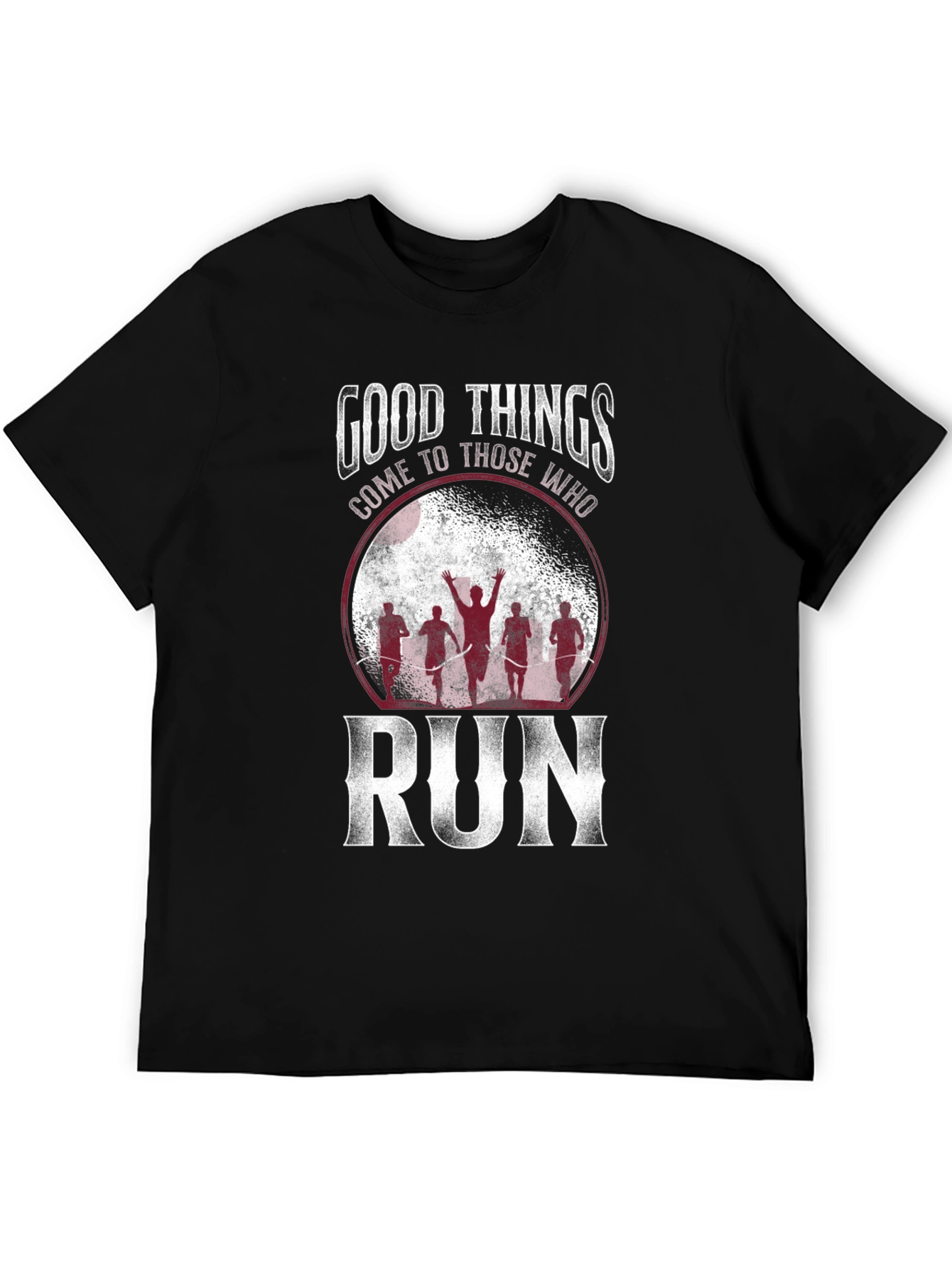 Black Good Things Run T-Shirt - Motivational Running Apparel view 5