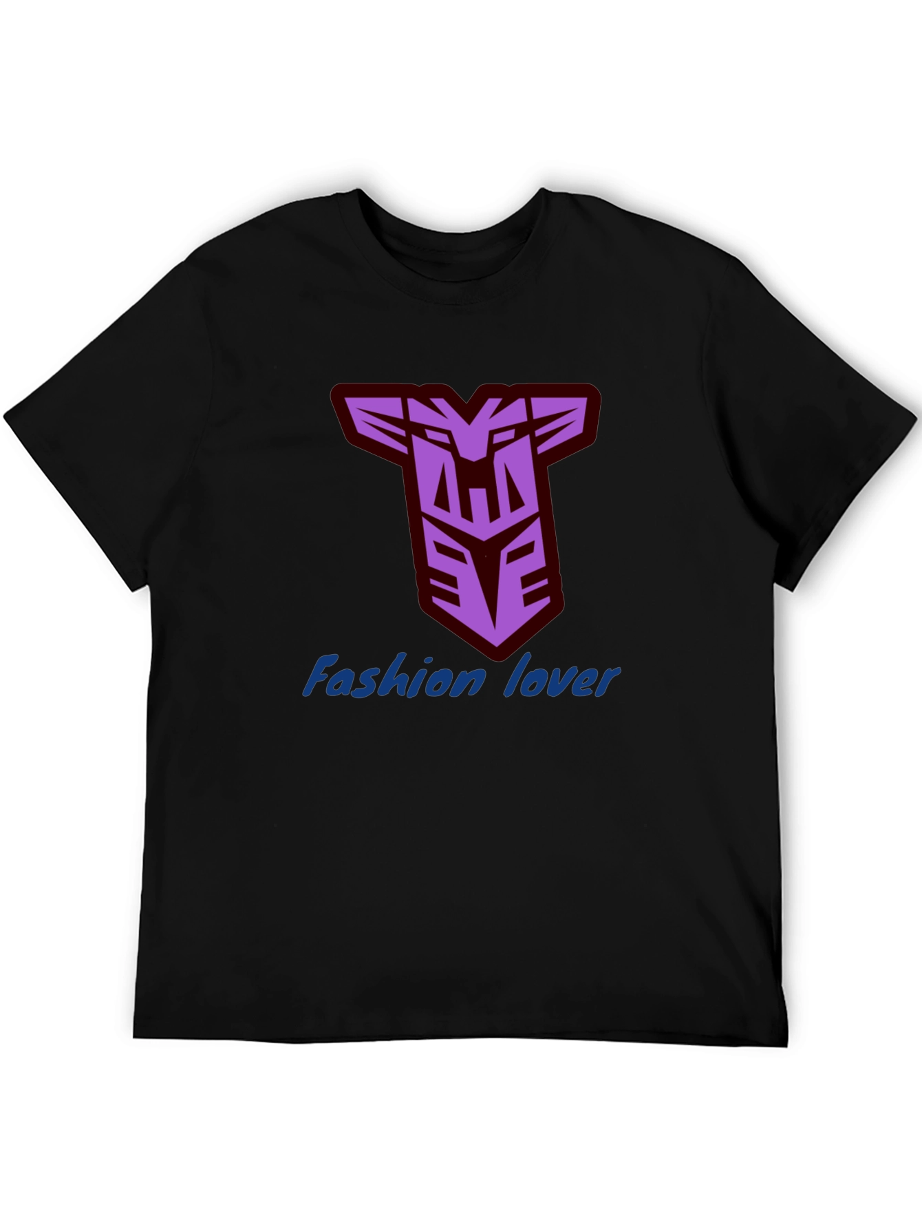 Black Men's Black T-Shirt with Decepticon Logo view 5
