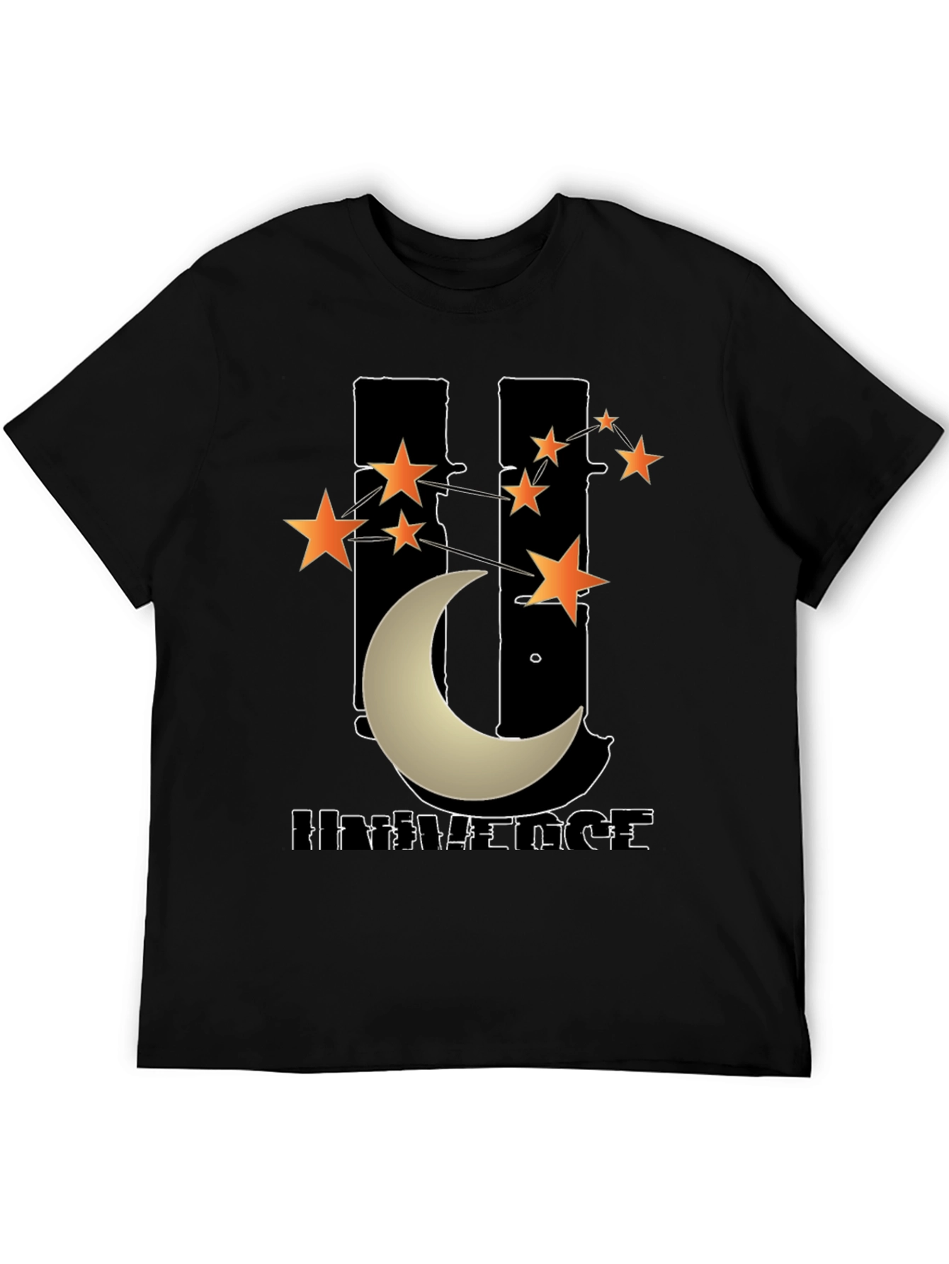 Black Universe Graphic T-Shirt - Men's Black Tee view 5