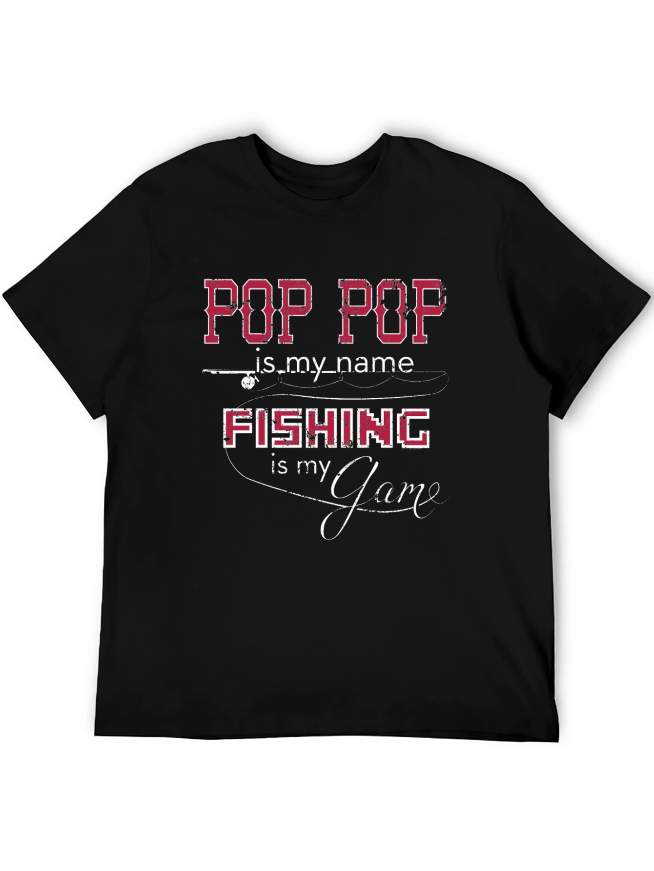 Black Pop Pop Fishing T-Shirt - Fisherman's Gift view 5