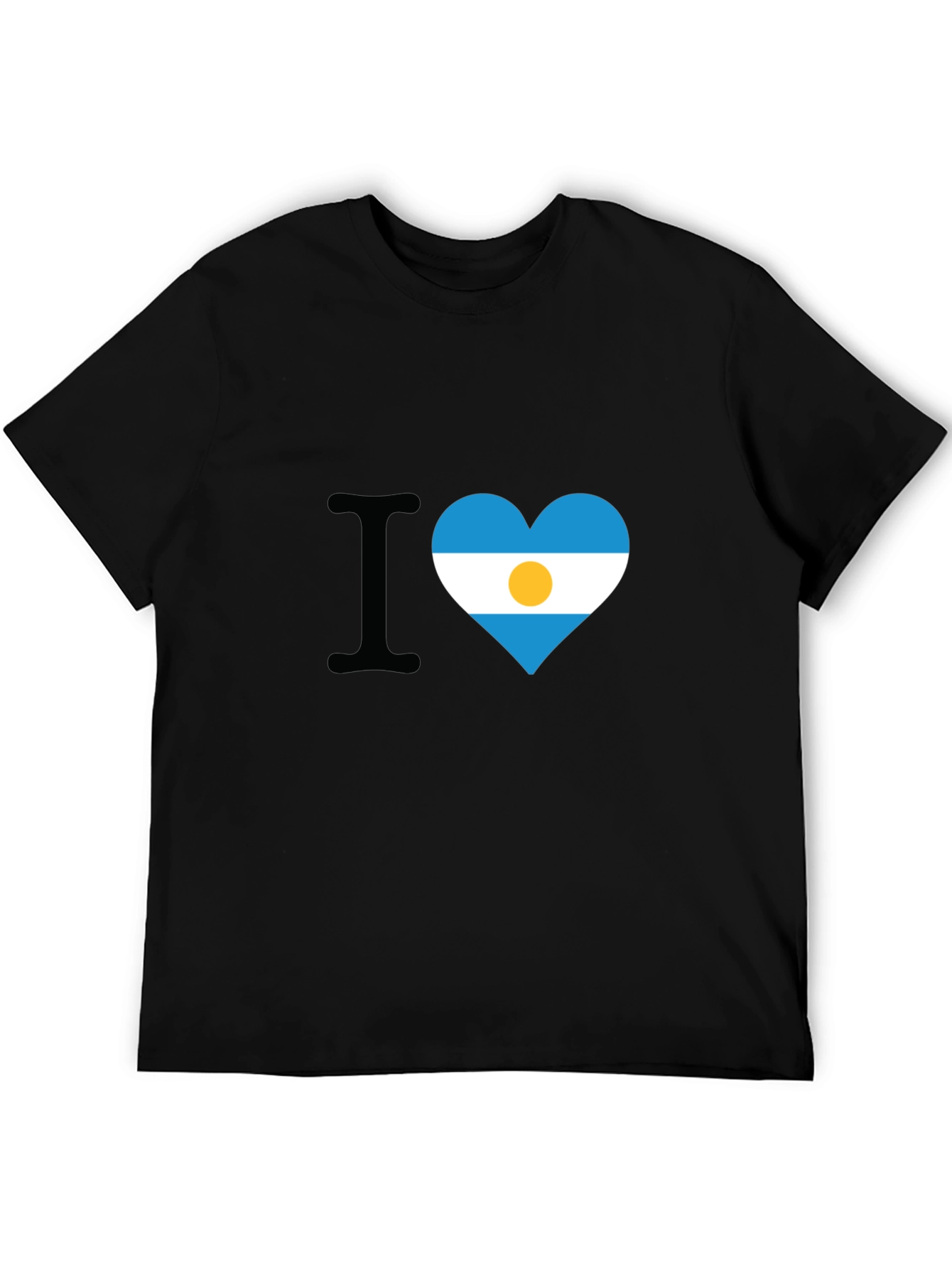 Black Argentina Flag Heart T-Shirt view 5