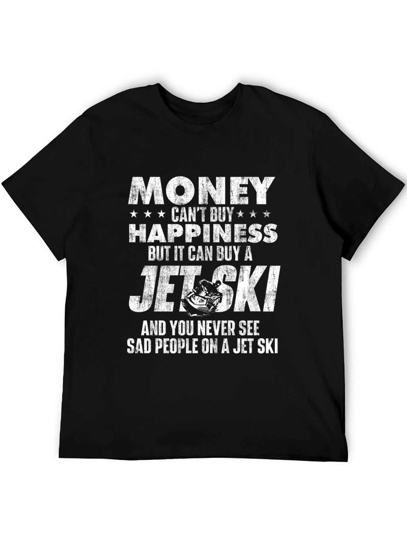 Black Money Can Buy Jet Ski T-Shirt - Funny Graphic Tee view 5
