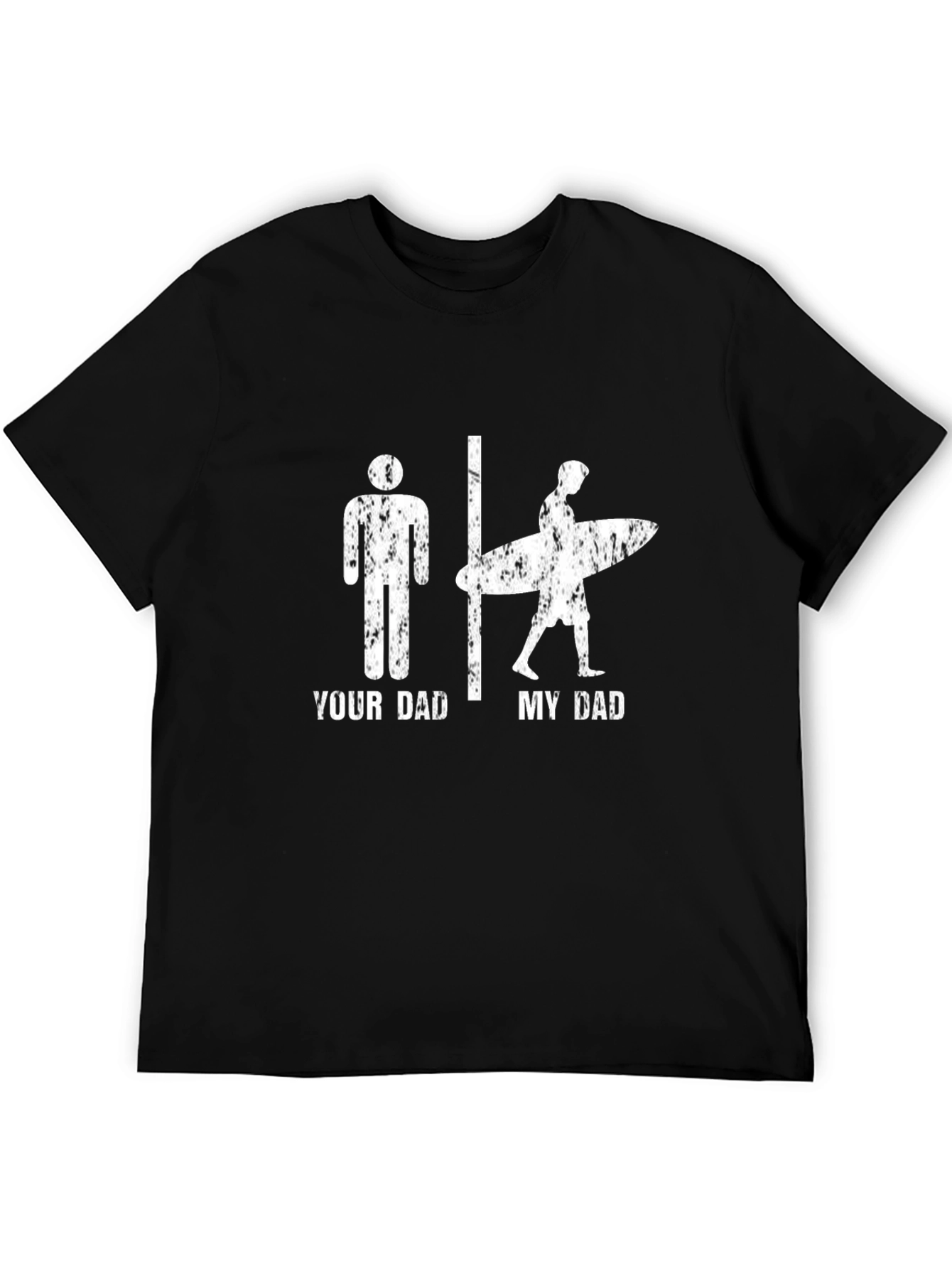 Black Your Dad vs. My Dad Surfer Graphic T-Shirt view 5