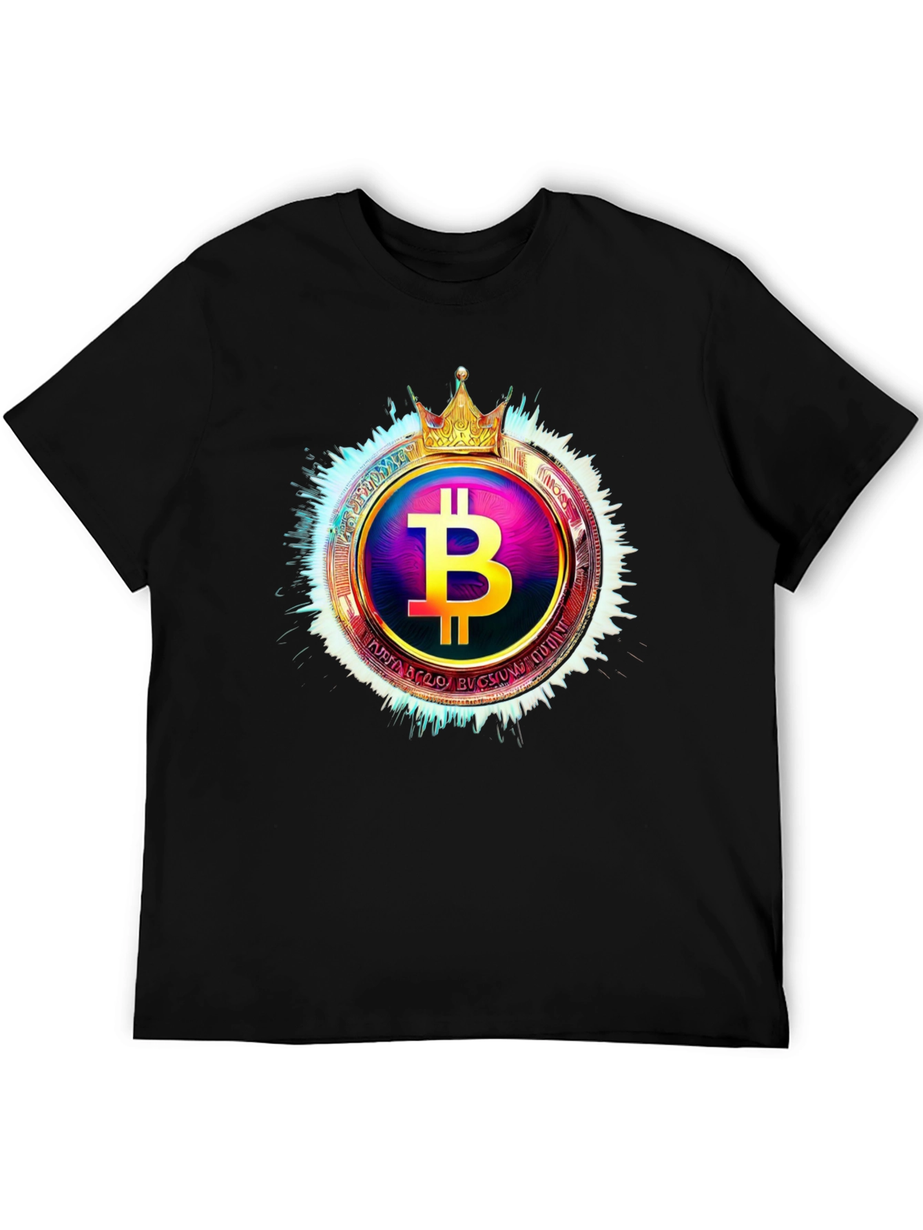 Black Bitcoin King T-Shirt - Crypto Currency Tee view 5
