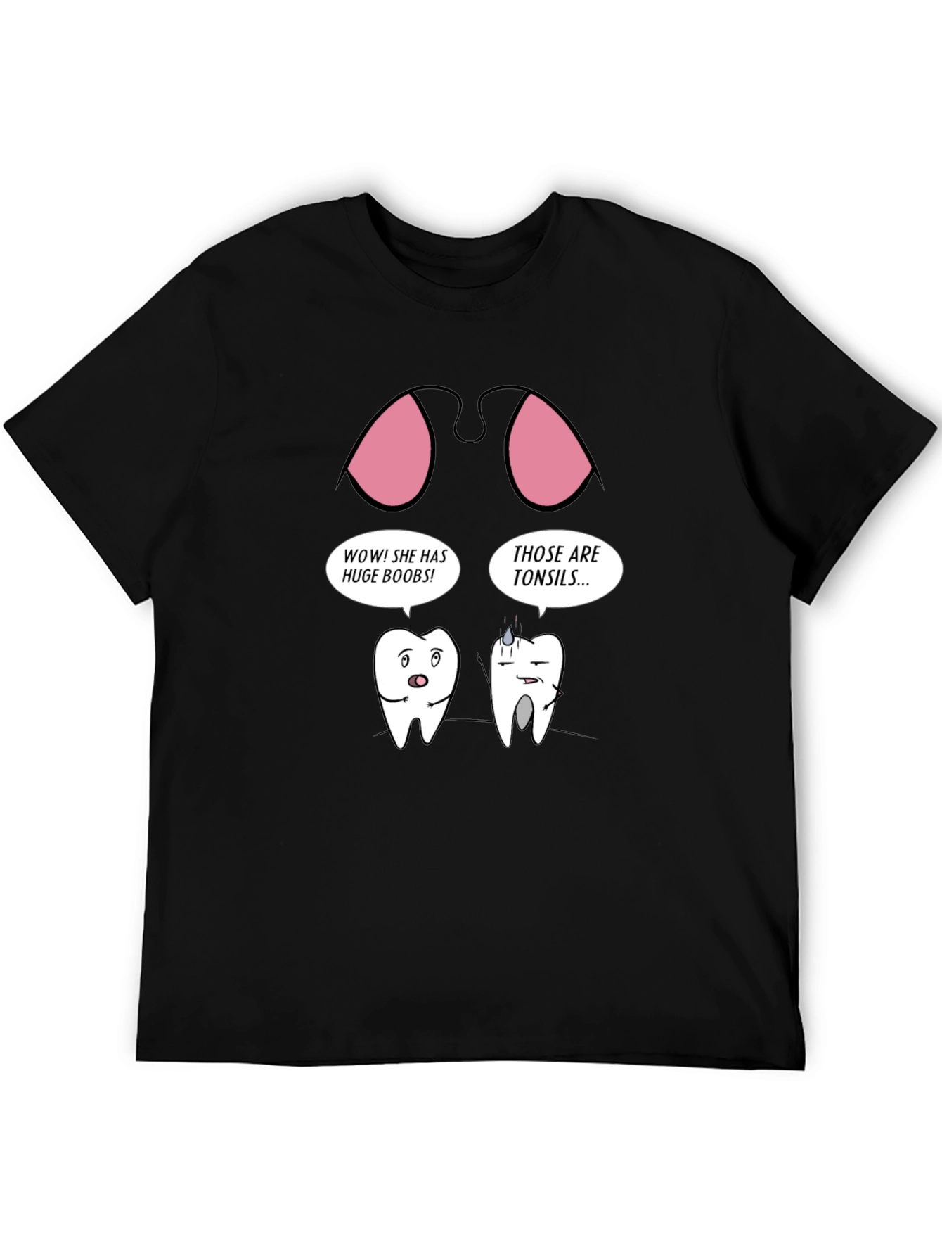 Black Humorous Tonsil T-Shirt view 5