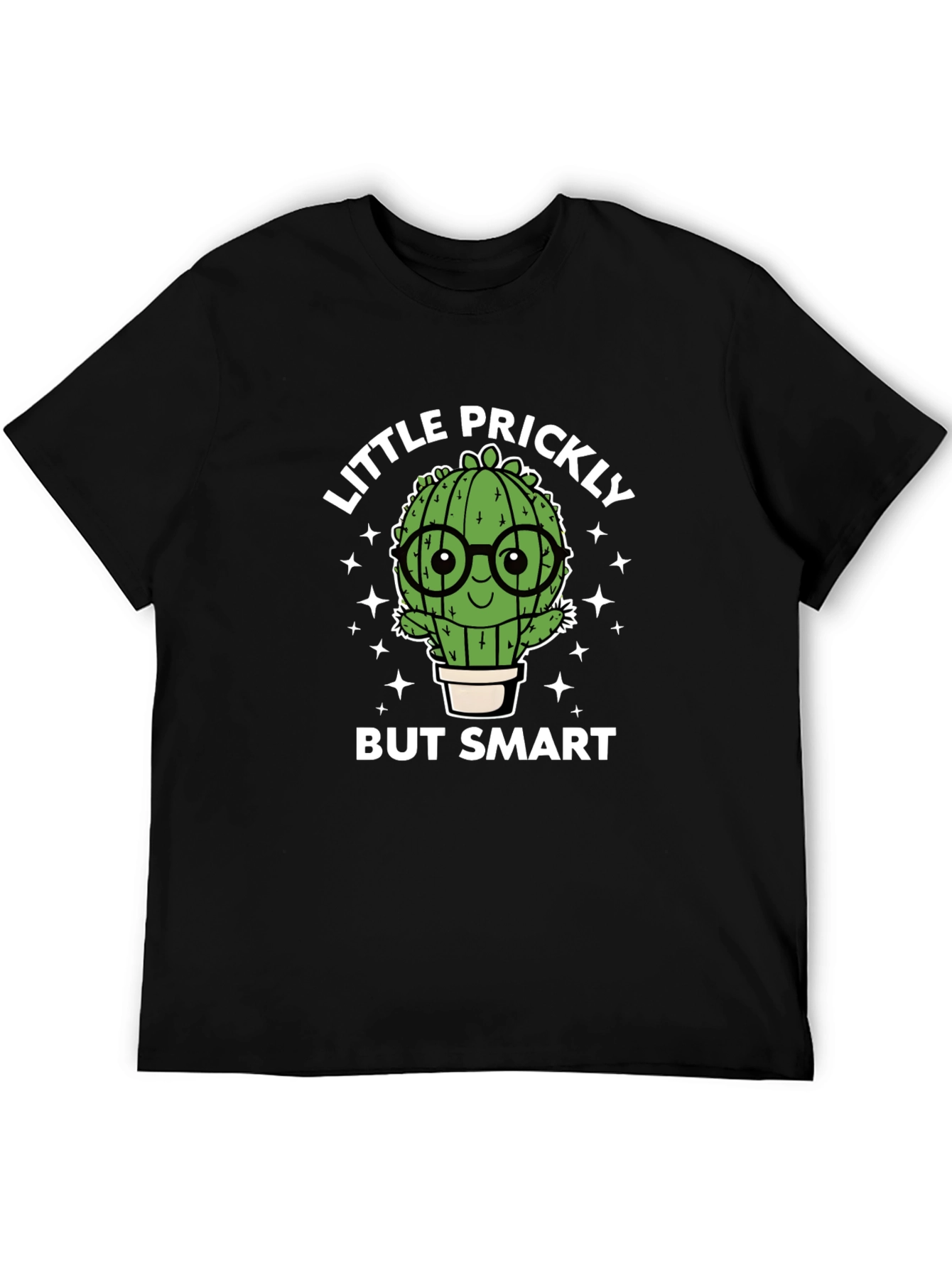 Black Little Prickly But Smart Cactus Graphic Tee view 5