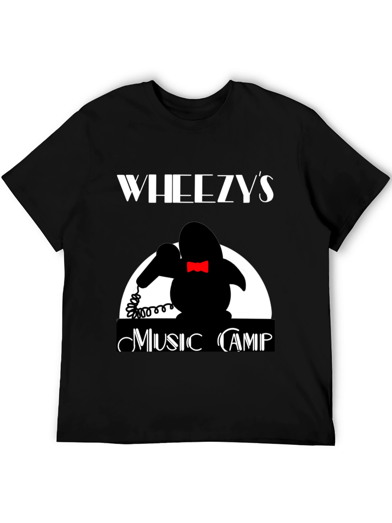 Black Wheezy's Music Camp T-Shirt - Retro Design view 5