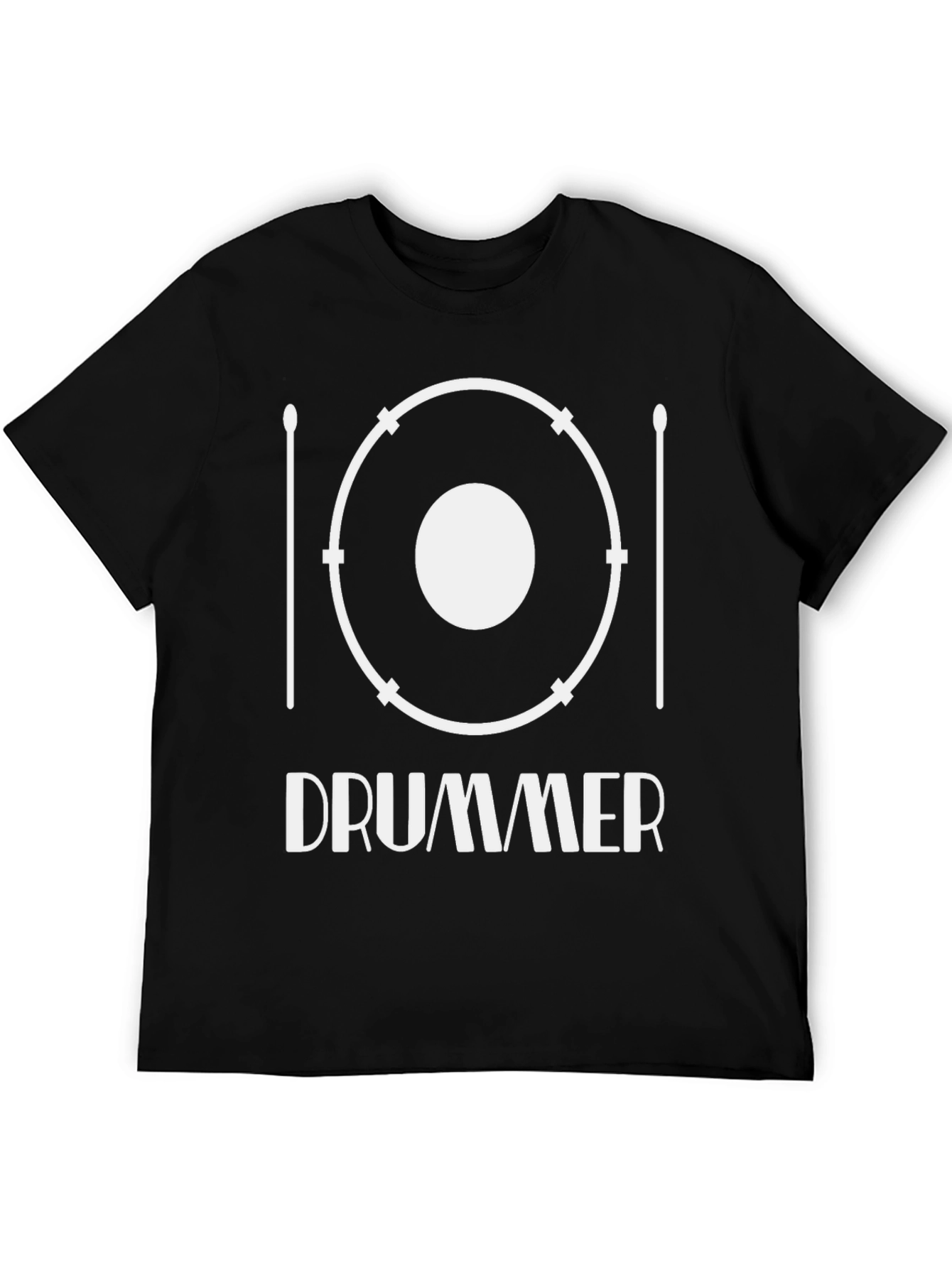 Black Drummer Graphic T-Shirt - Black Cotton Tee view 5
