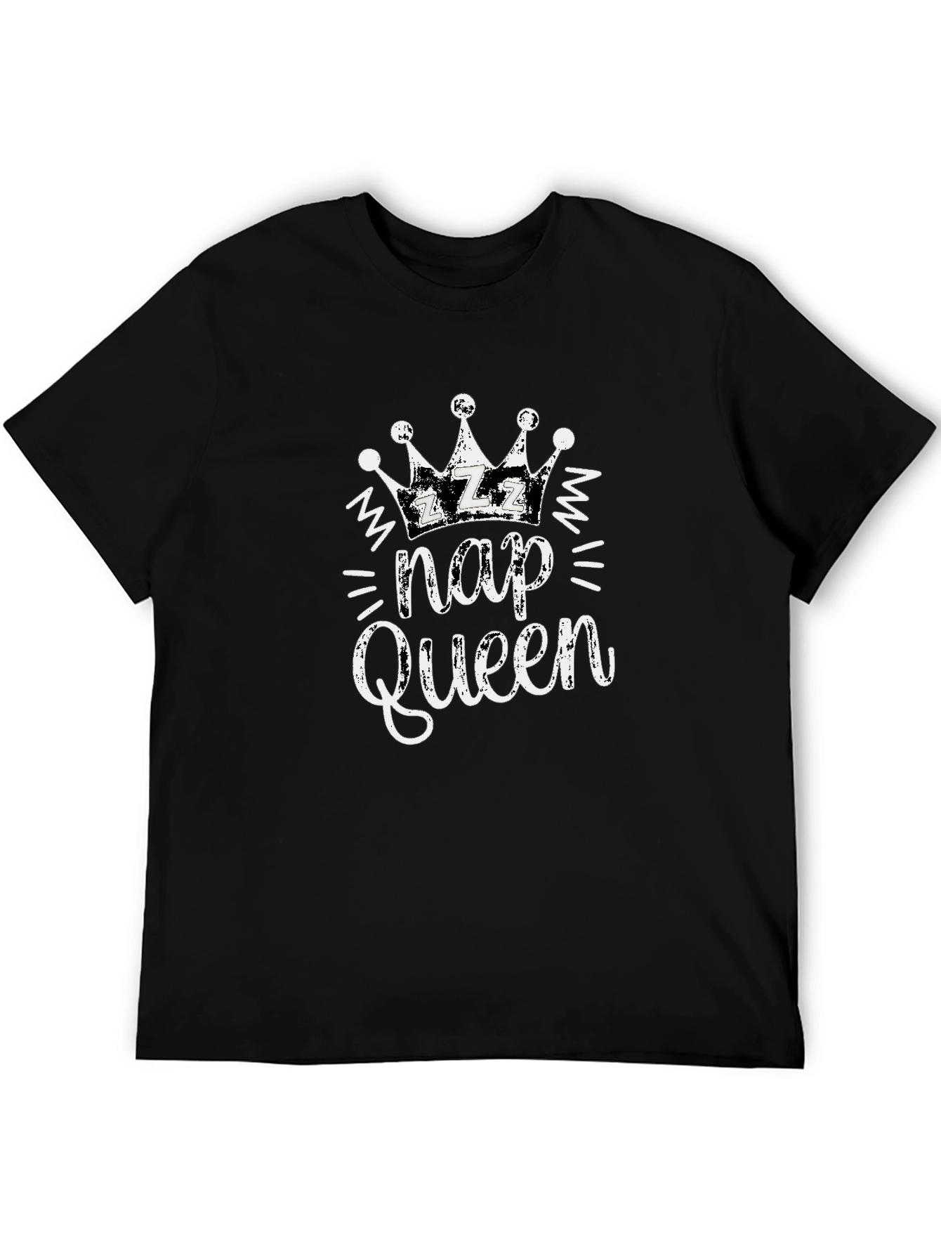 Nap Queen Crown Graphic Black Tee - 5