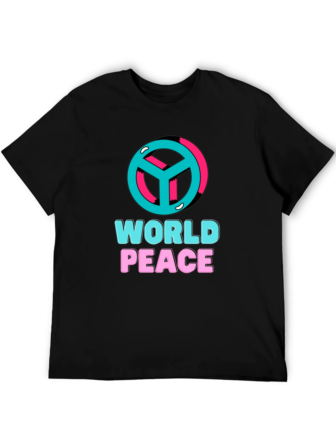 Black World Peace Graphic T-Shirt - Black view 5