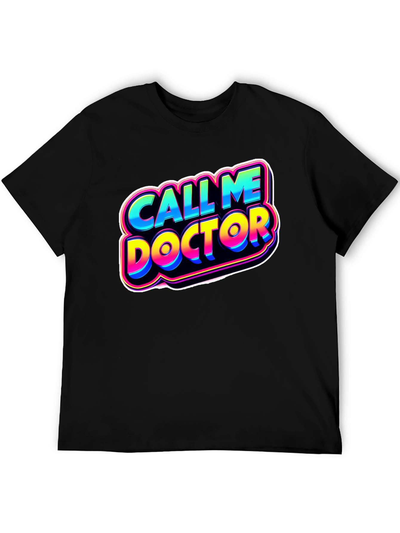 Black Call Me Doctor Graphic Tee - Novelty Humor Shirt view 5