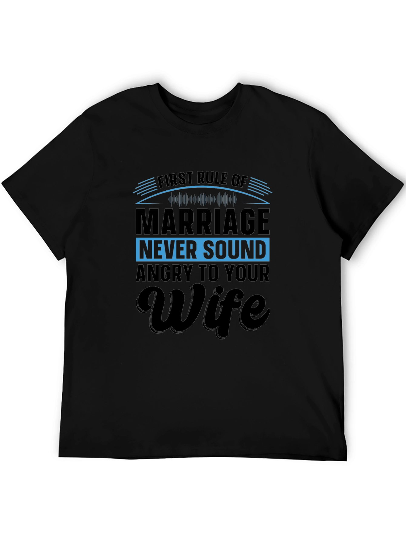 Black First Rule of Marriage Funny Graphic T-Shirt view 5