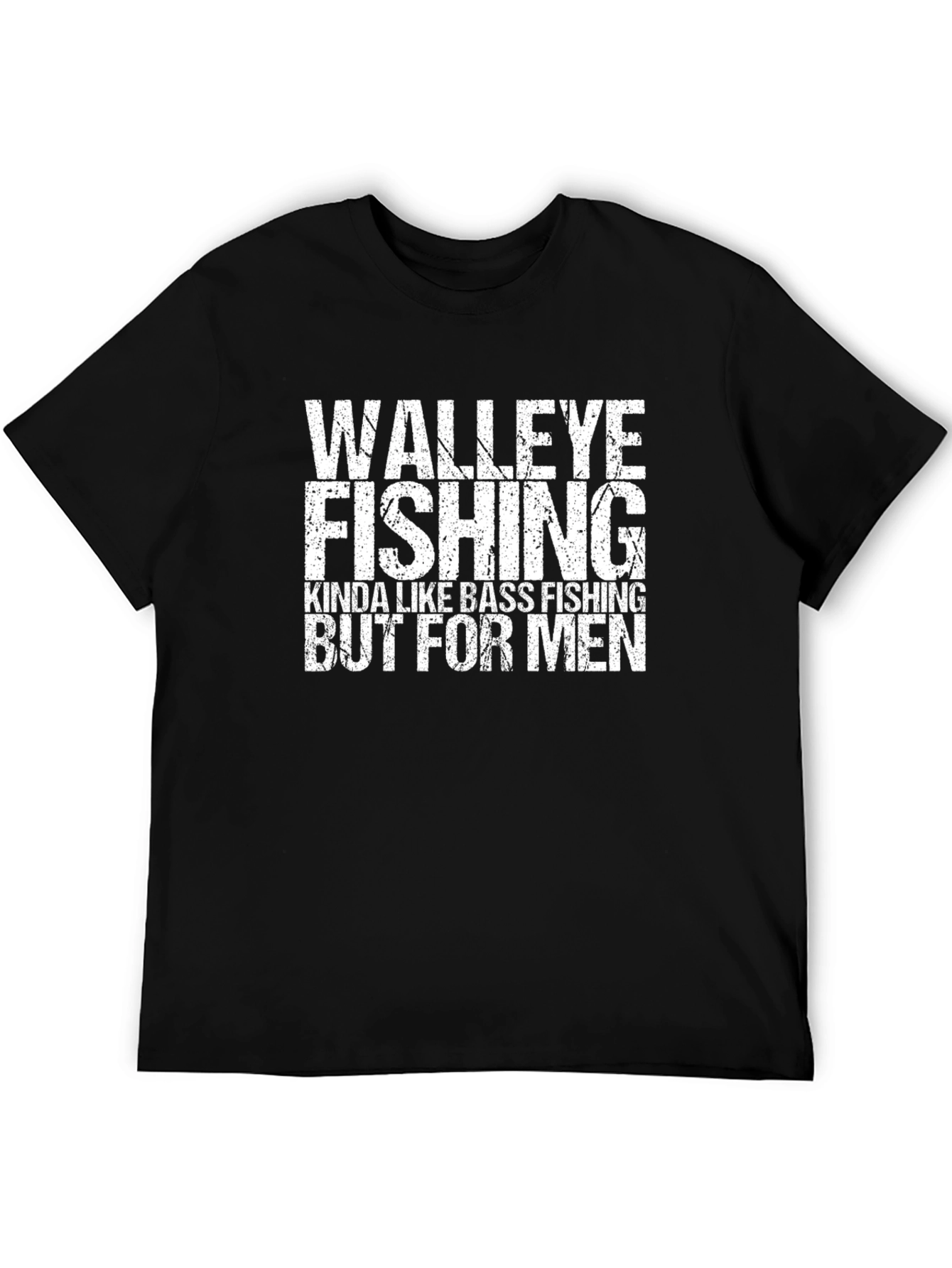 Black Walleye Fishing T-Shirt - Kinda Like Bass Fishing But For Men view 5