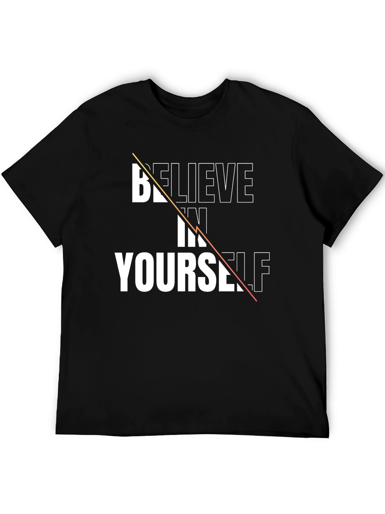 Black Believe in Yourself Graphic Tee - Black Cotton view 5