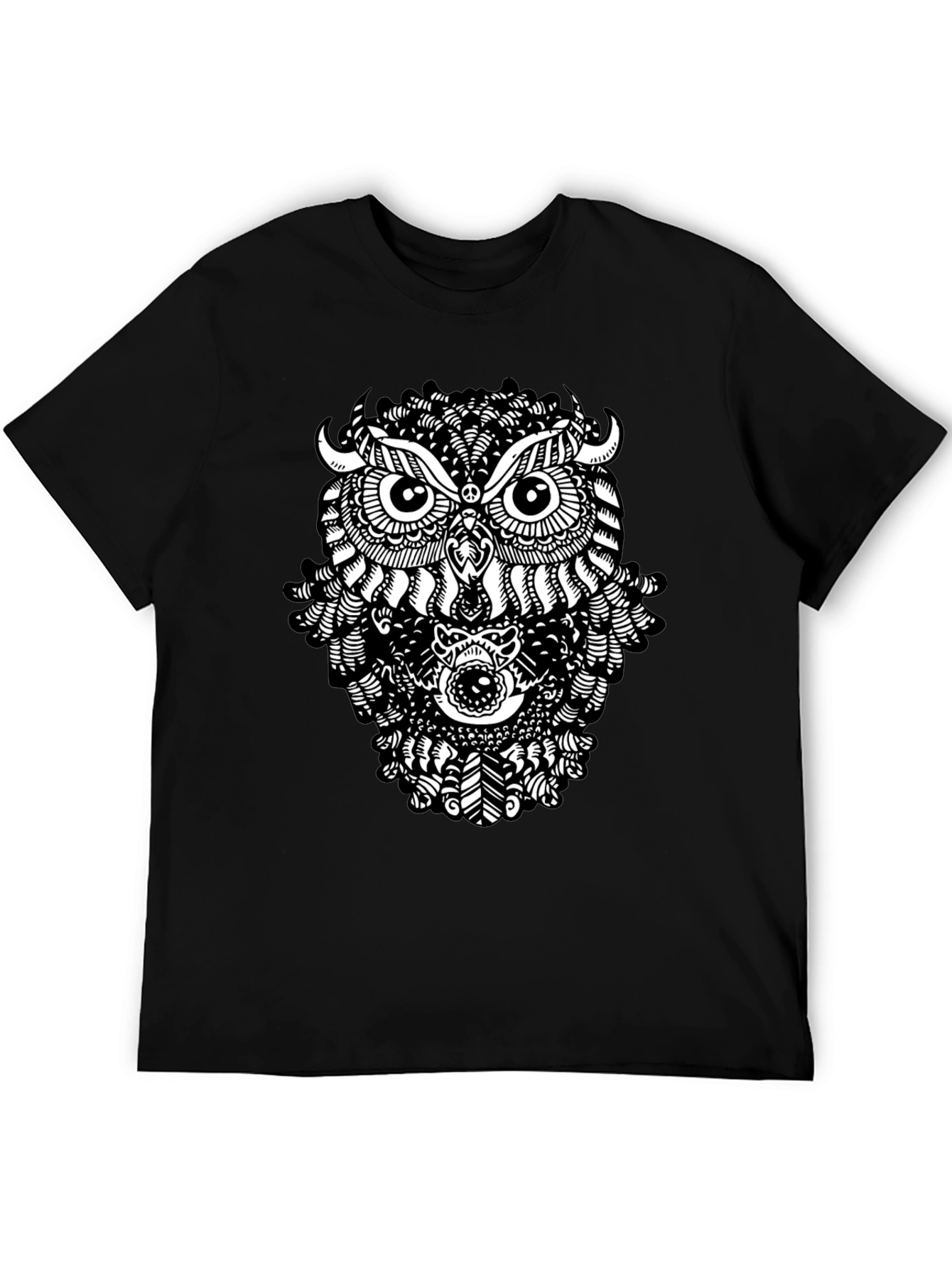 Black Black Owl Graphic T-Shirt - Unique Design view 5