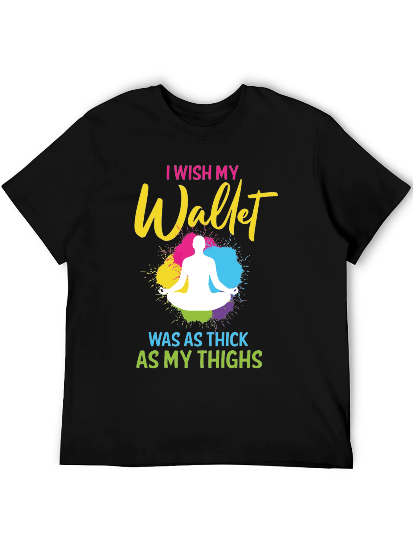 Black I Wish My Wallet Was As Thick As My Thighs T-Shirt view 5